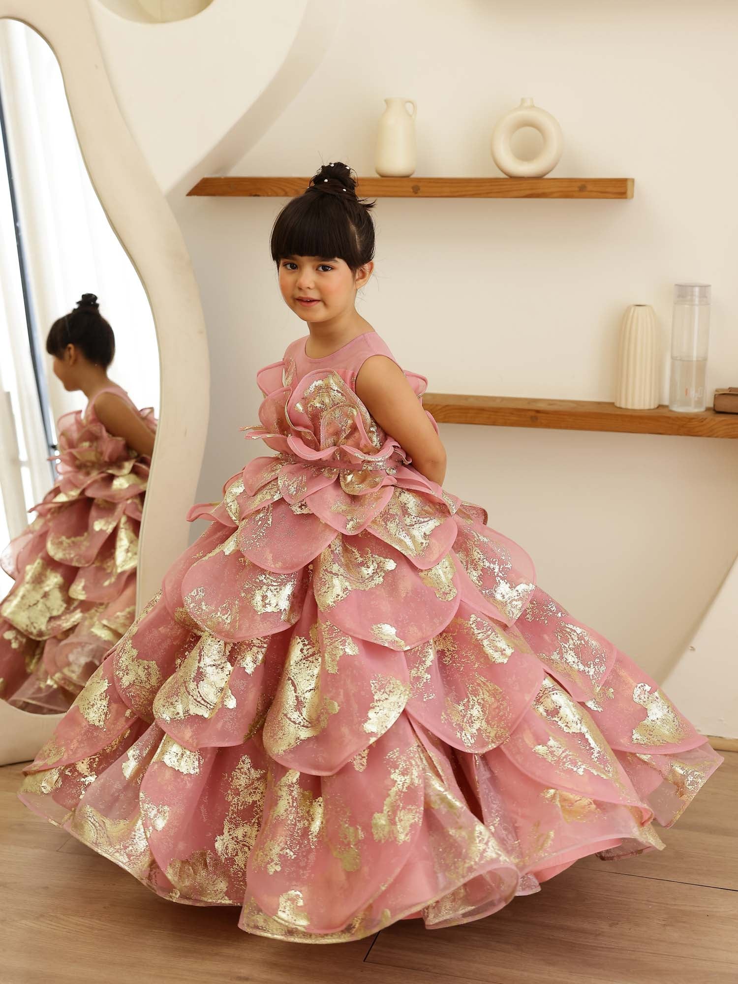 JANYAS CLOSET Enchanted Pink Petal Princess Gown
