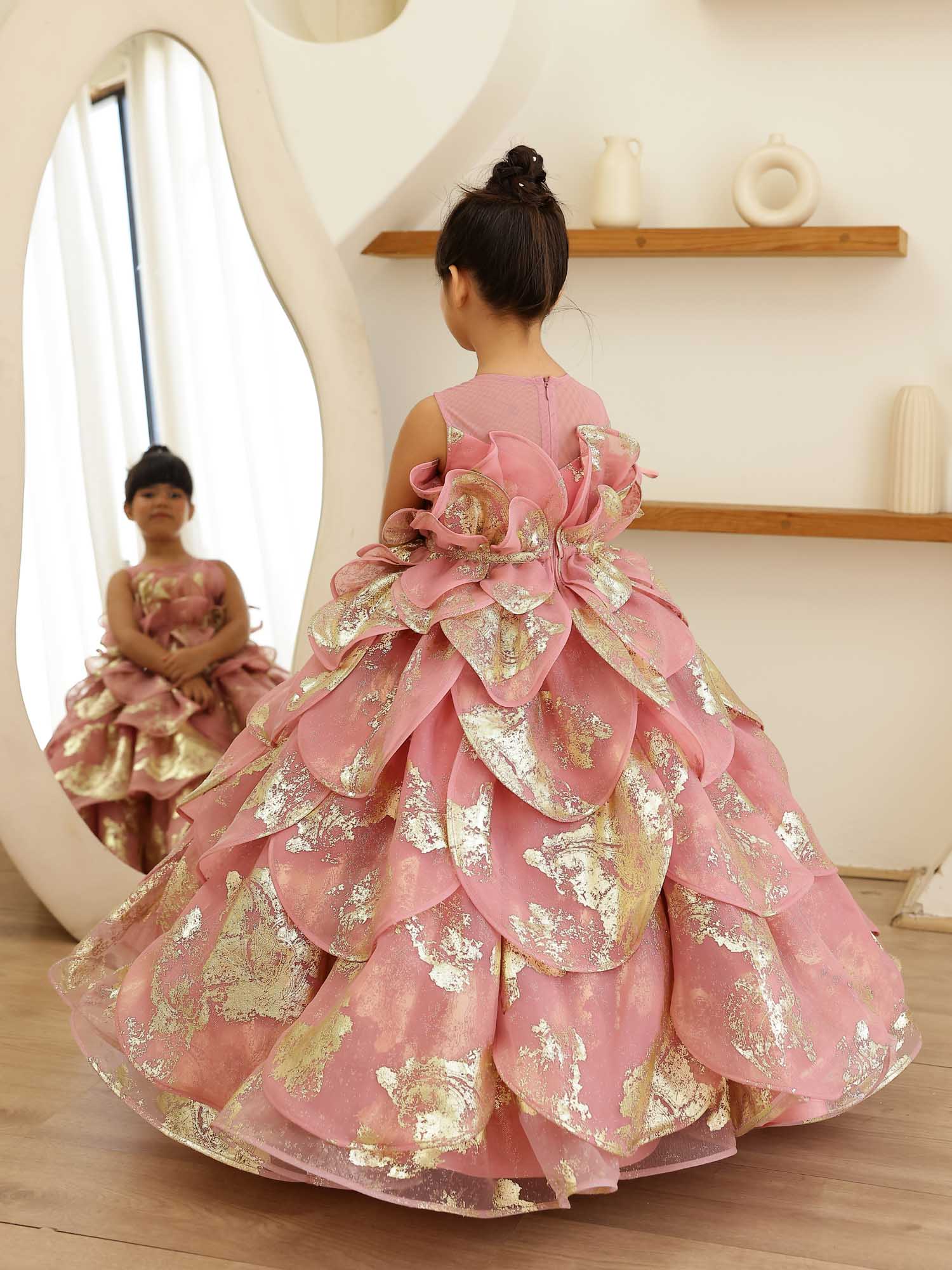 JANYAS CLOSET Enchanted Pink Petal Princess Gown