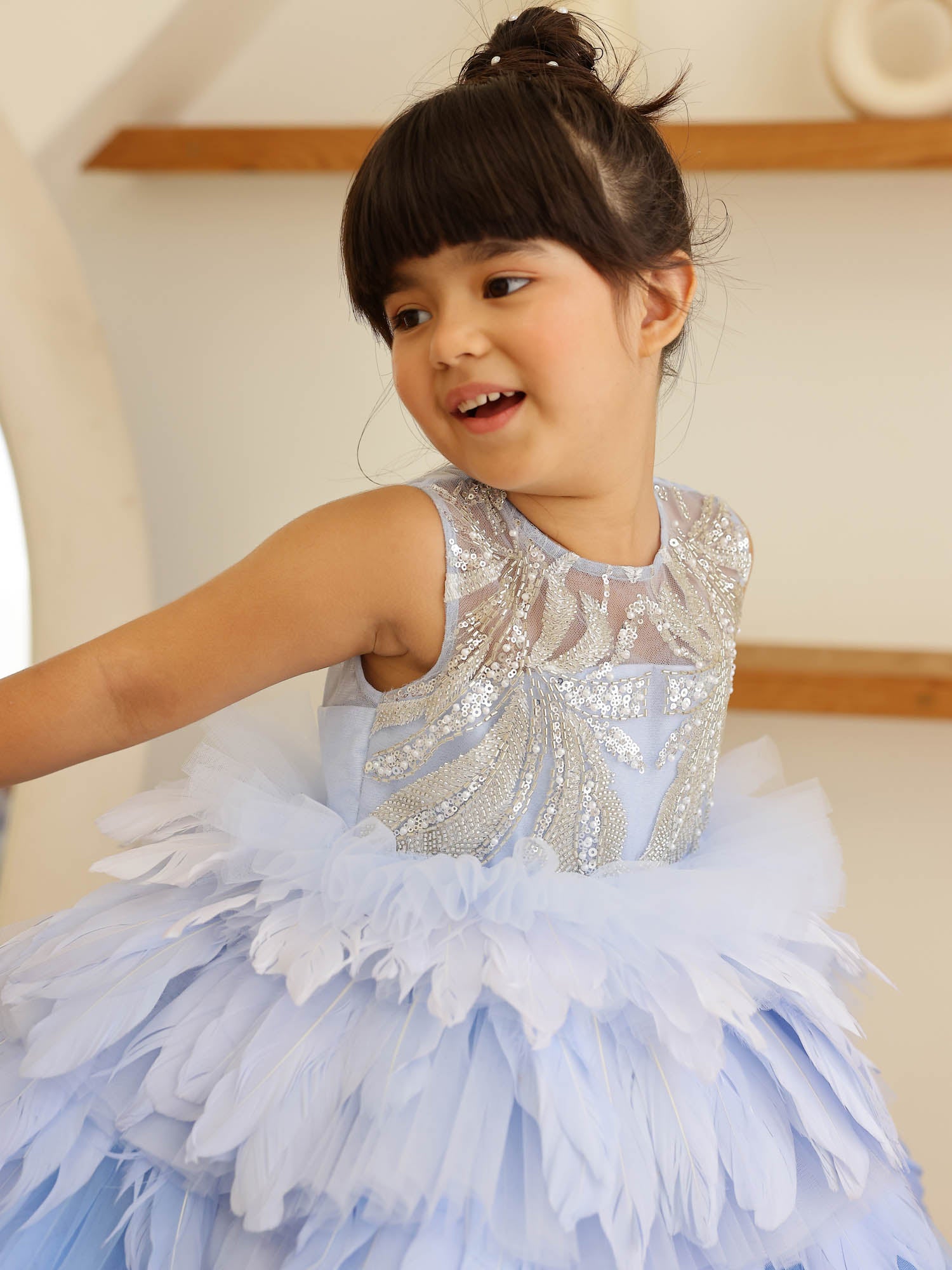 luxury couture feather dress