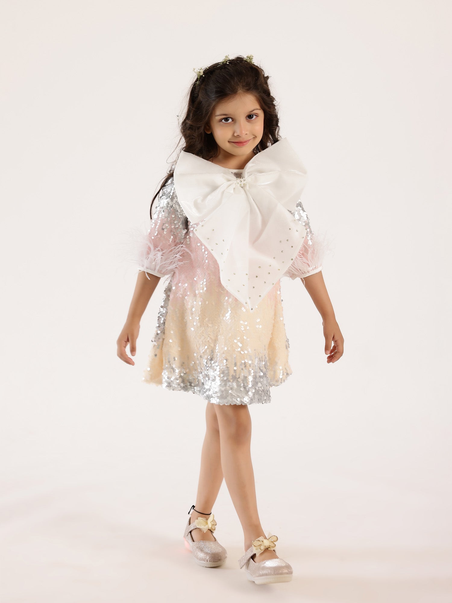 Sale Victoria's Shaded Sequin Pink & White Dress