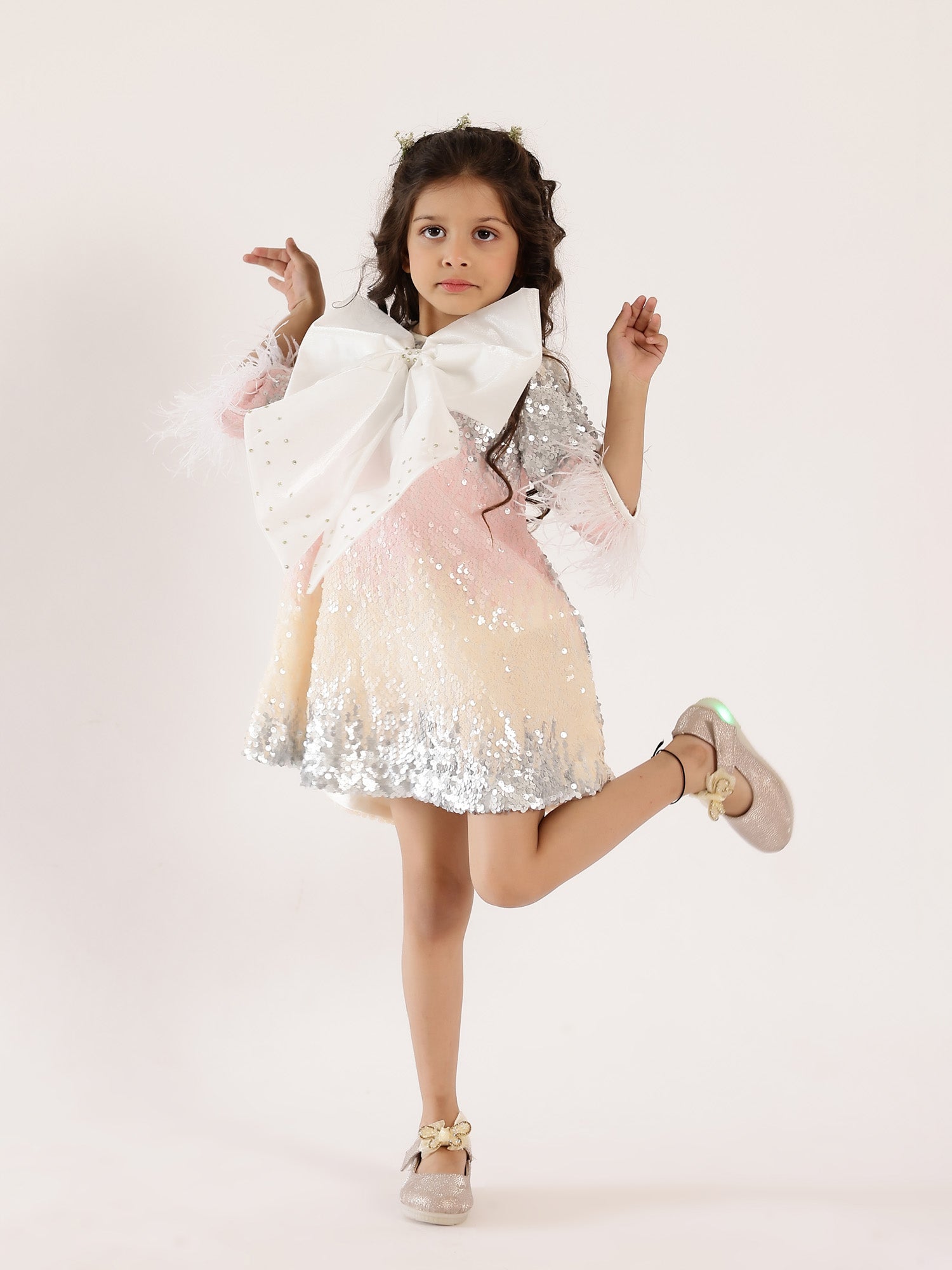 Sale Victoria's Shaded Sequin Pink & White Dress