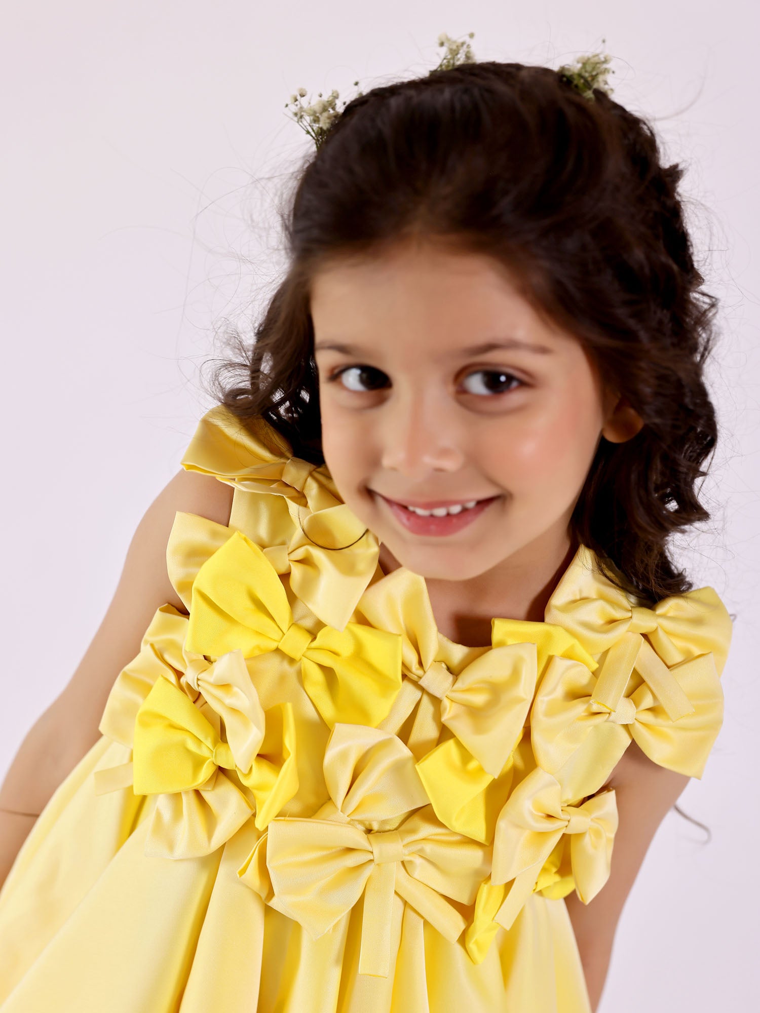 Sample Janya's Closet: Twirly Yellow Bows Dress