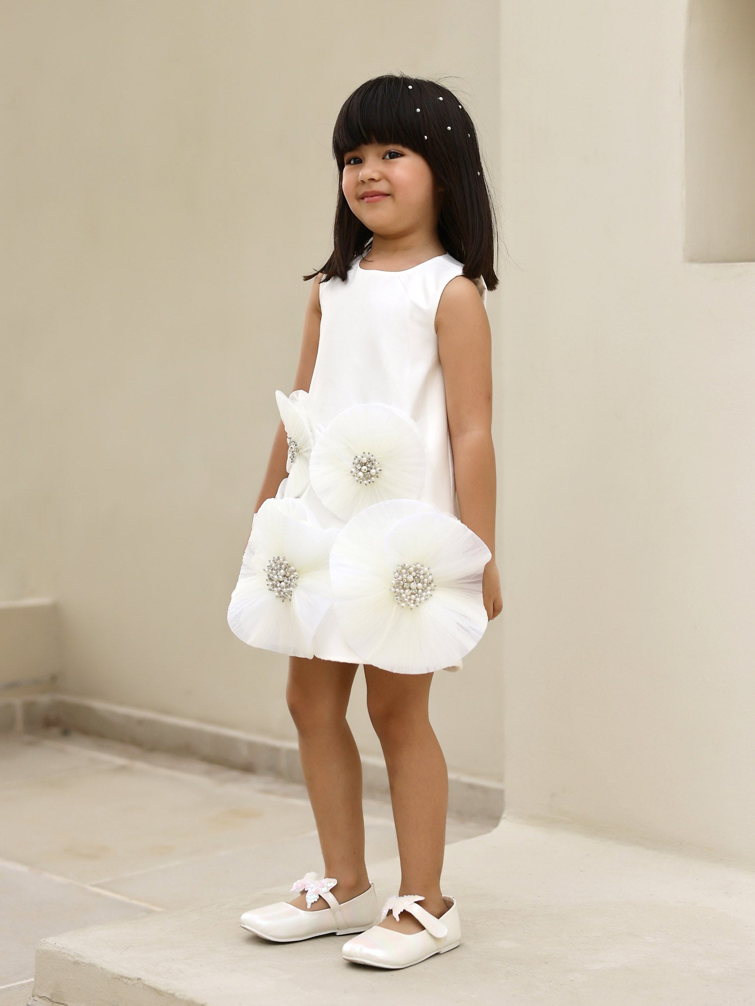 Janyas Closet White Blessing Bloom Christening Dress