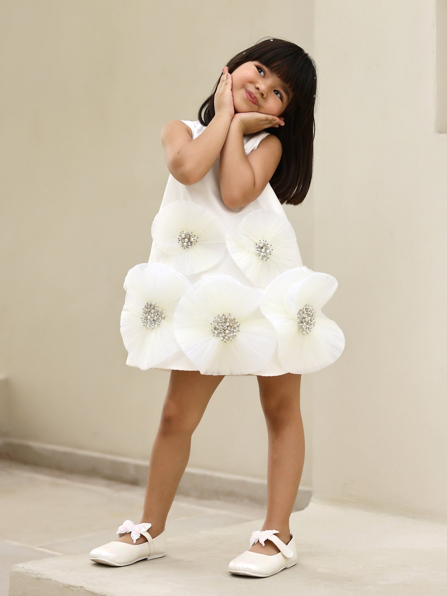 Janyas Closet White Blessing Bloom Christening Dress
