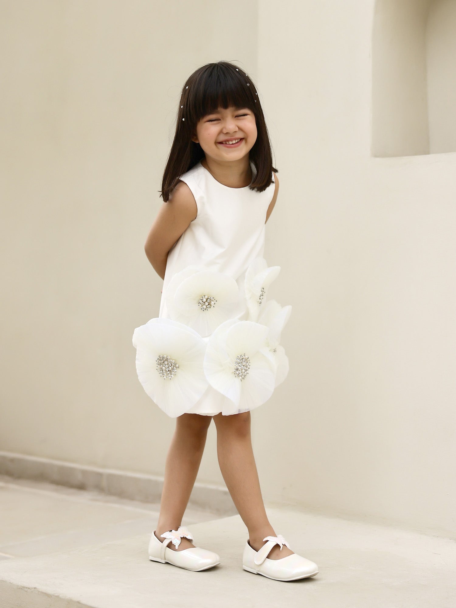 Janyas Closet White Blessing Bloom Christening Dress