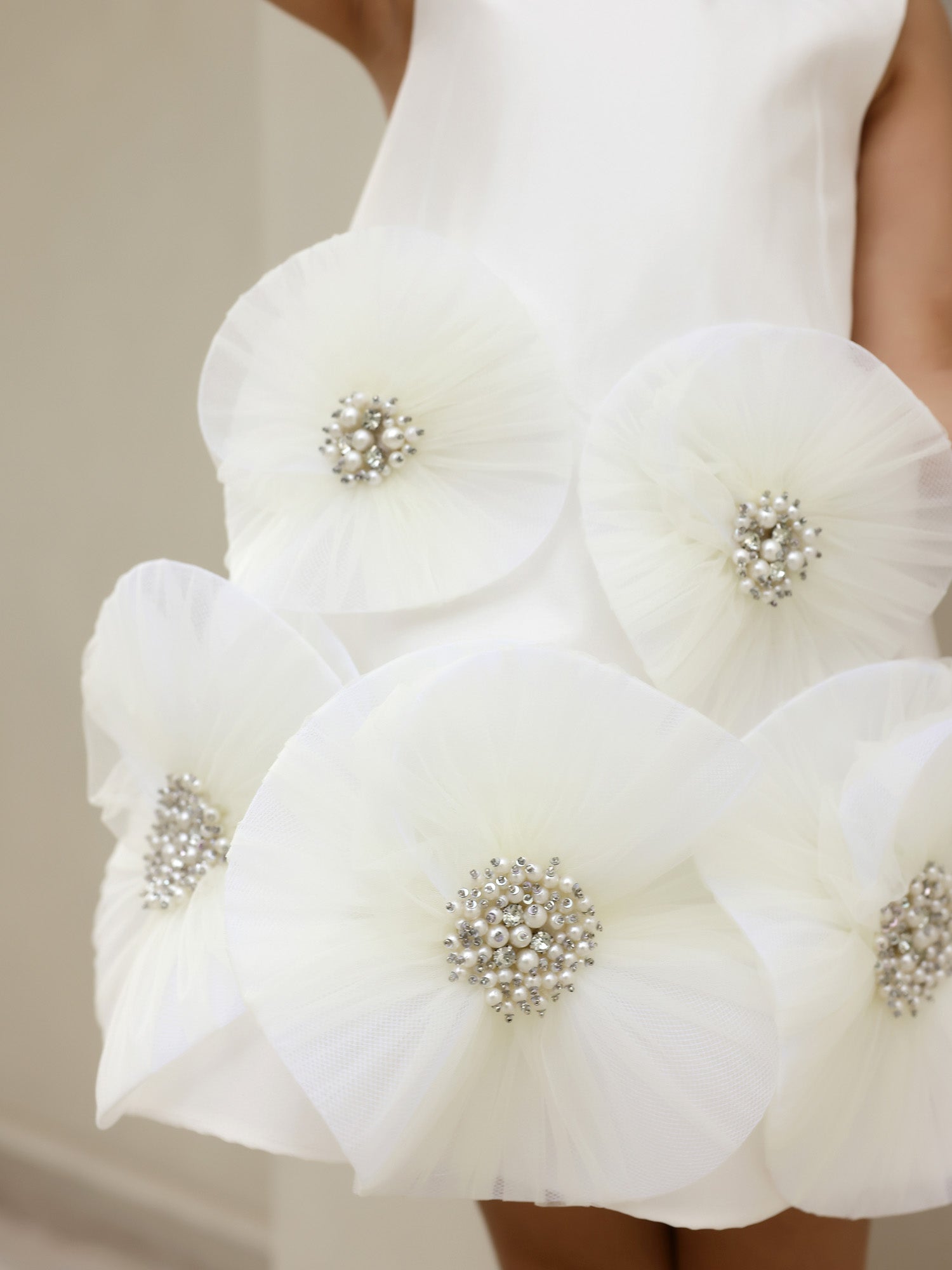 Janyas Closet White Blessing Bloom Christening Dress