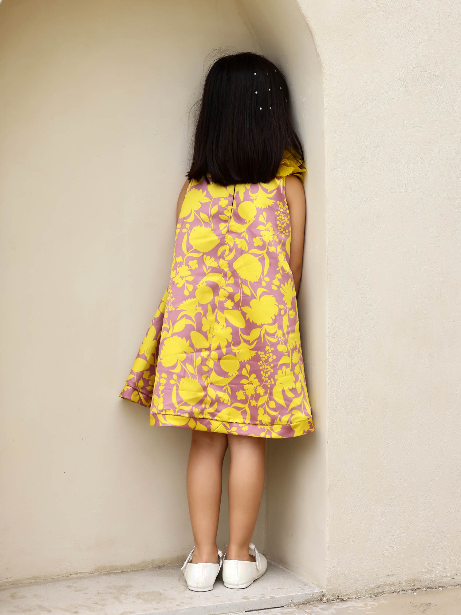 JANYAS CLOSET Yellow Printed Floral  Lulu Sunni Dress