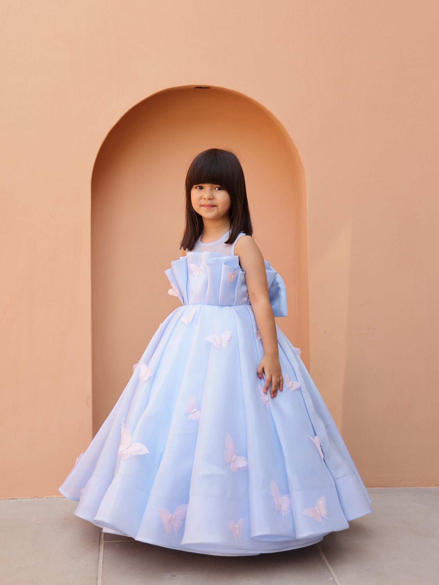 JANYAS CLOSET Elsa Blue Convertible Barbie Gown With Drape