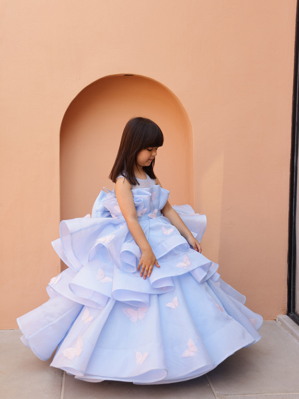 JANYAS CLOSET Elsa Blue Convertible Barbie Gown With Drape