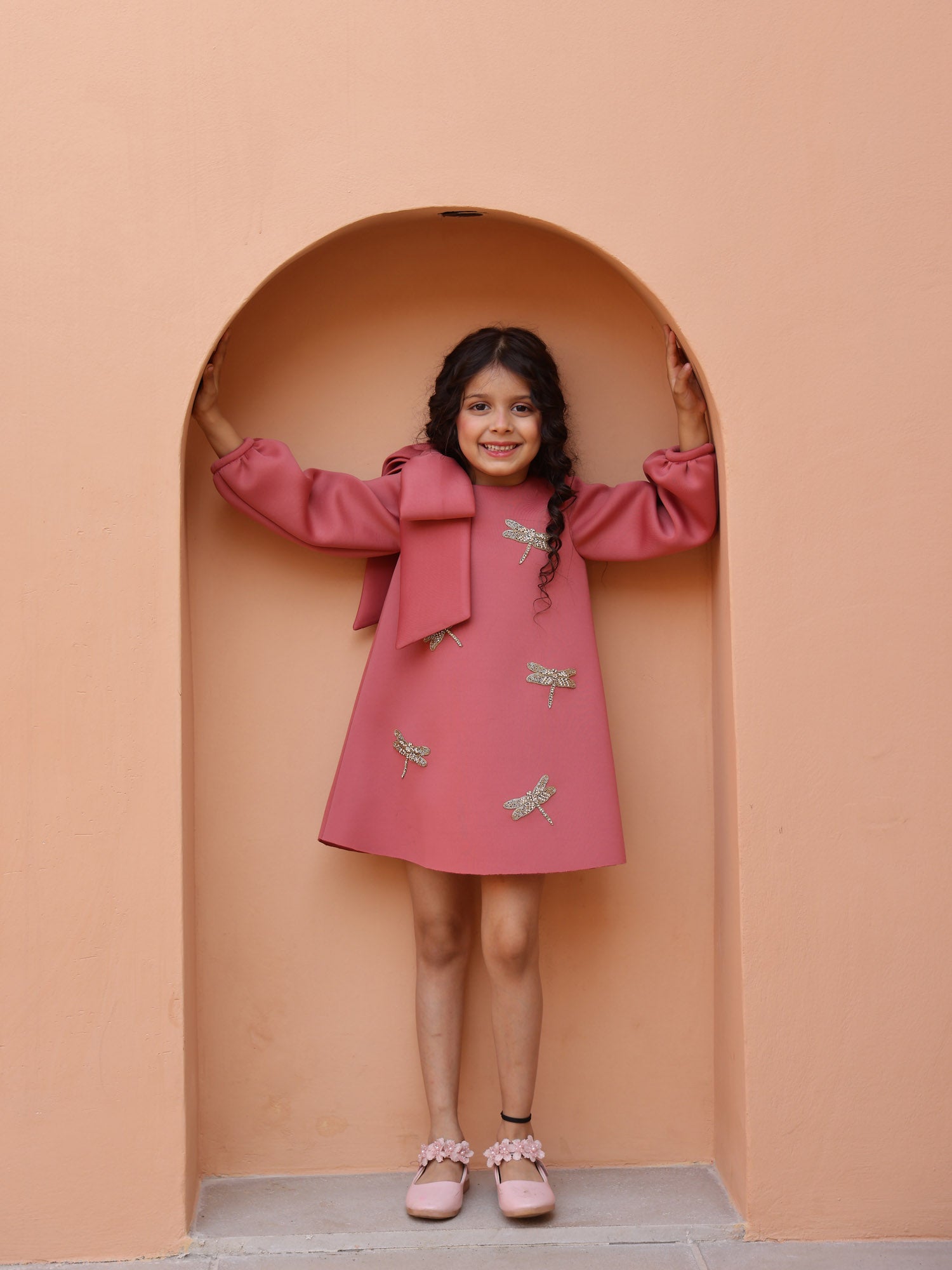 JANYAS CLOSET Dusty Rosy Charm Neoprene Dress
