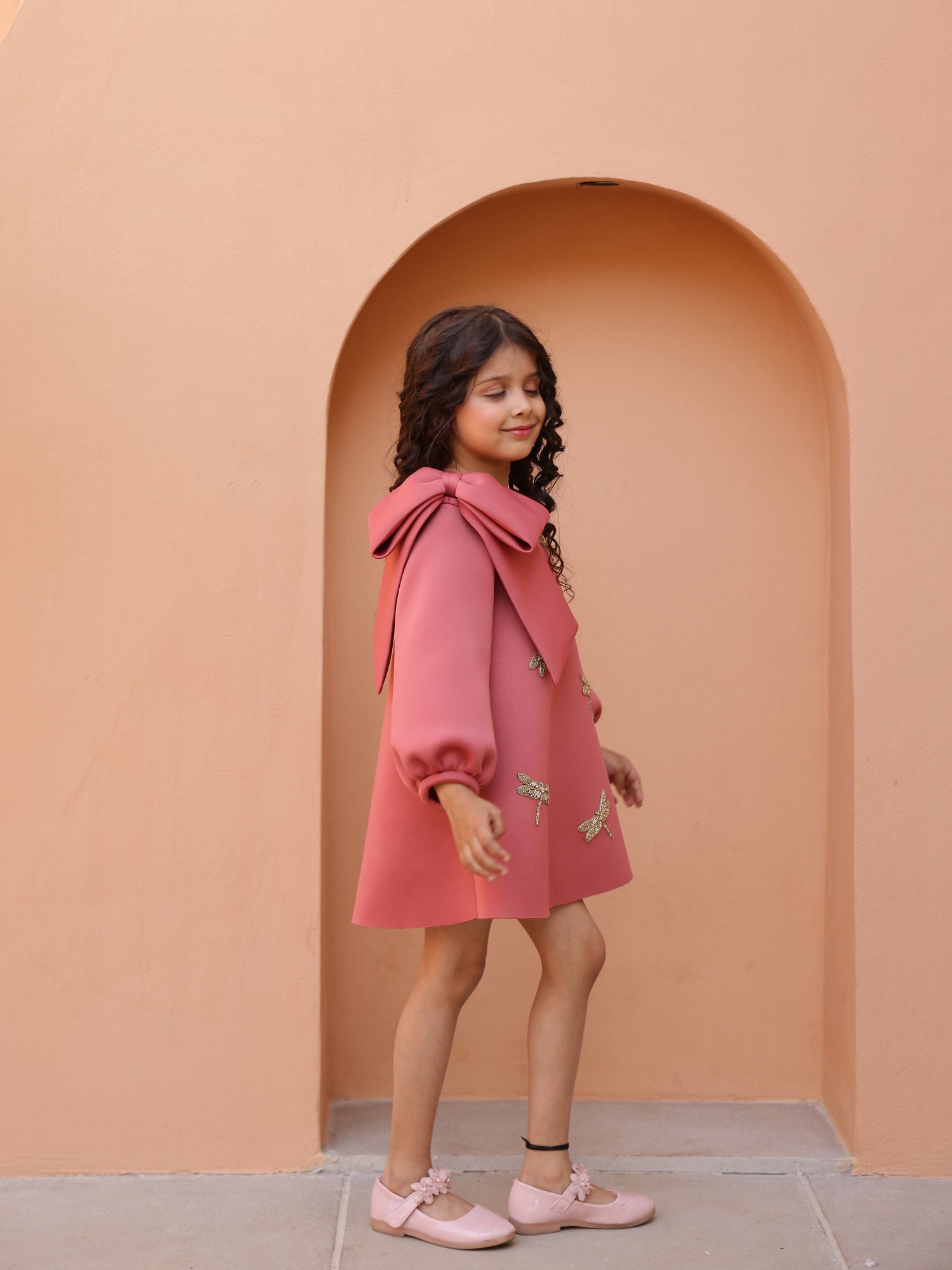 JANYAS CLOSET Dusty Rosy Charm Neoprene Dress