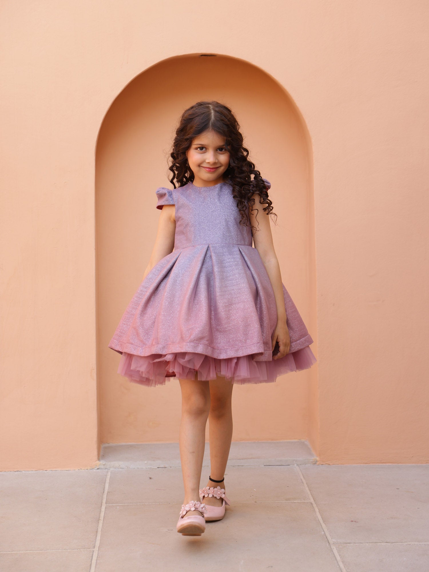 Sample JANYAS CLOSET Aurora Shaded Glitter Dress with Cap Sleeves