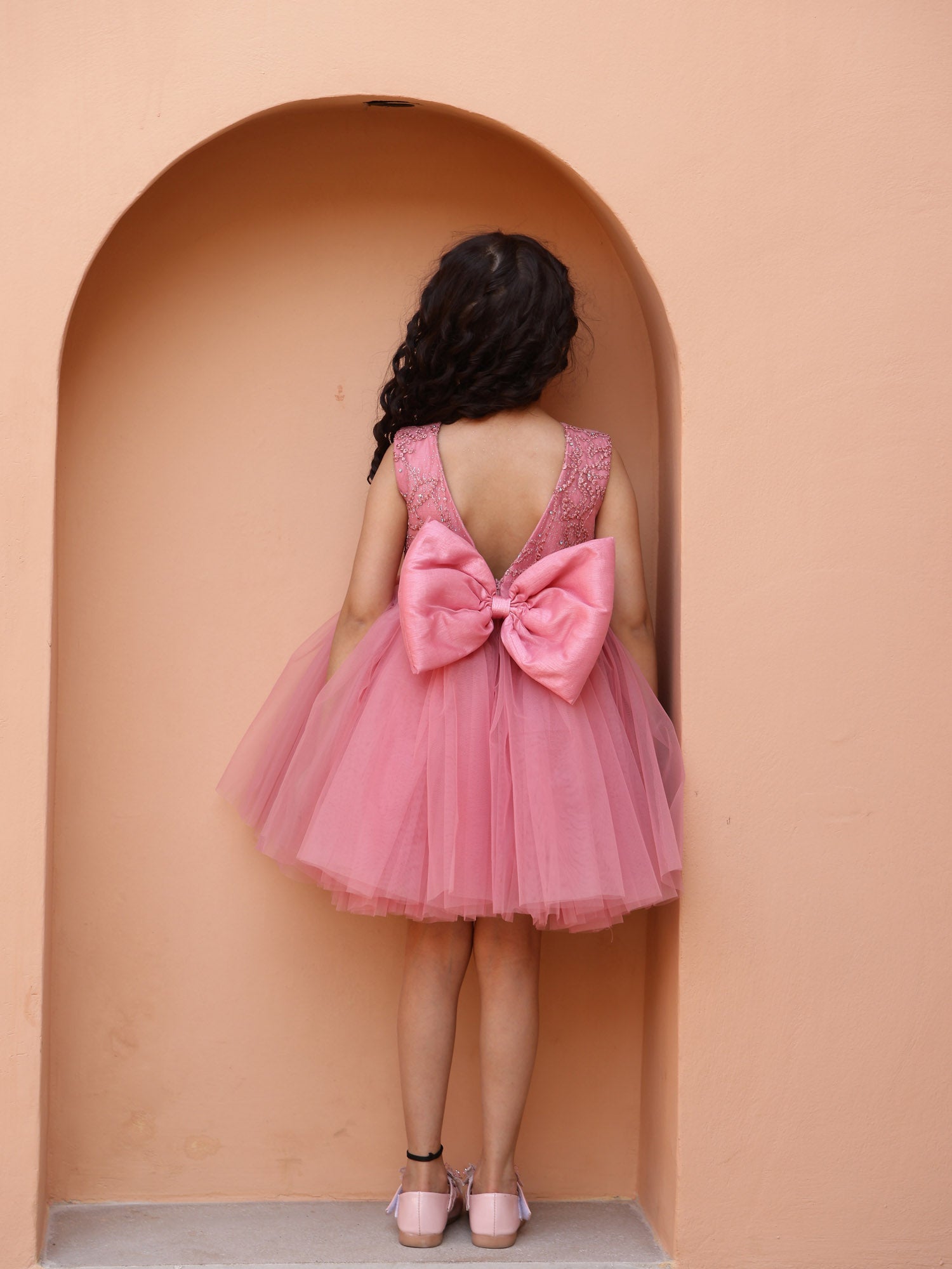 JANYAS CLOSET Mauve Magic Dress with Bow