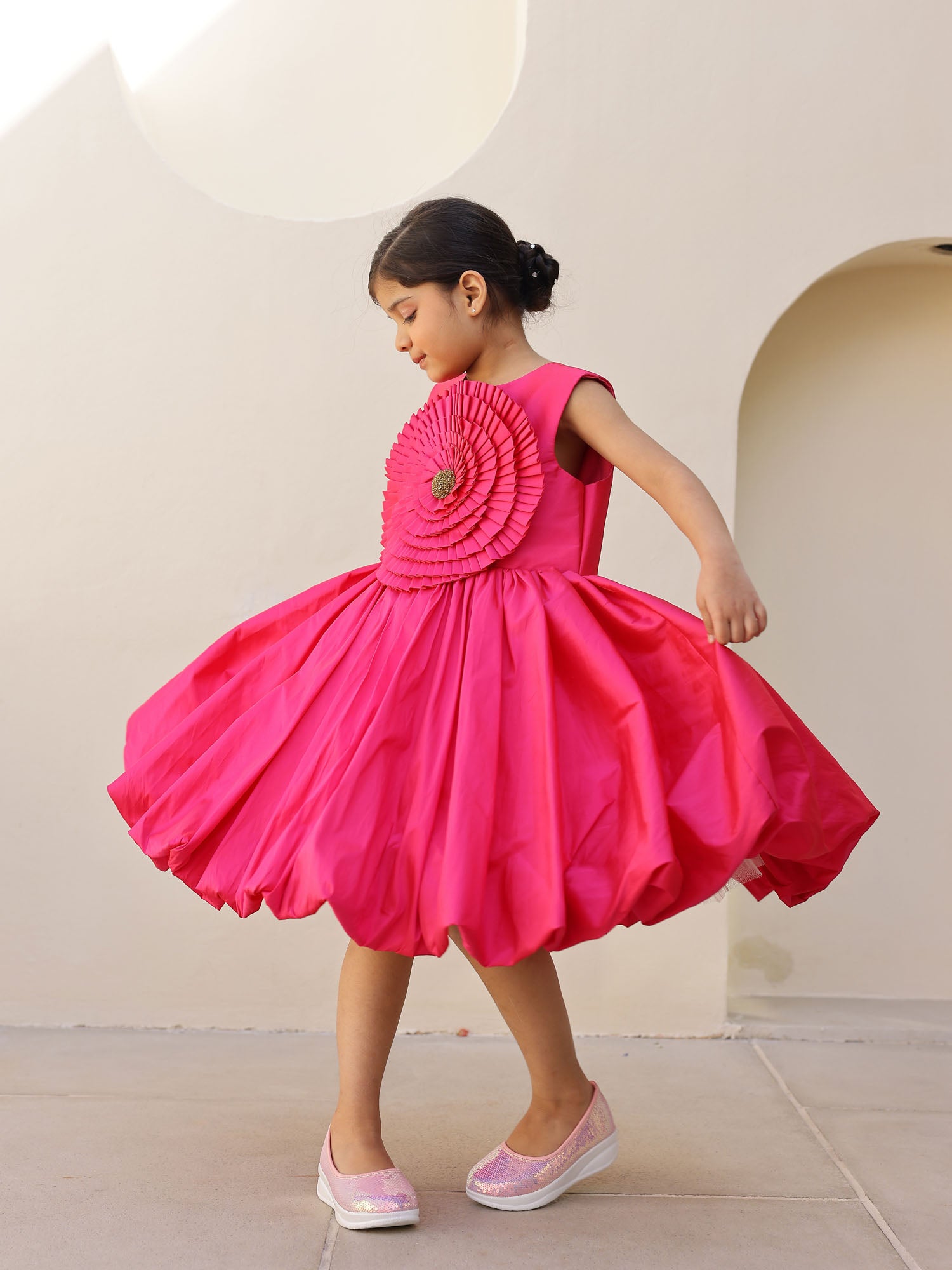 Sale Pink Taffeta Balloon Dress