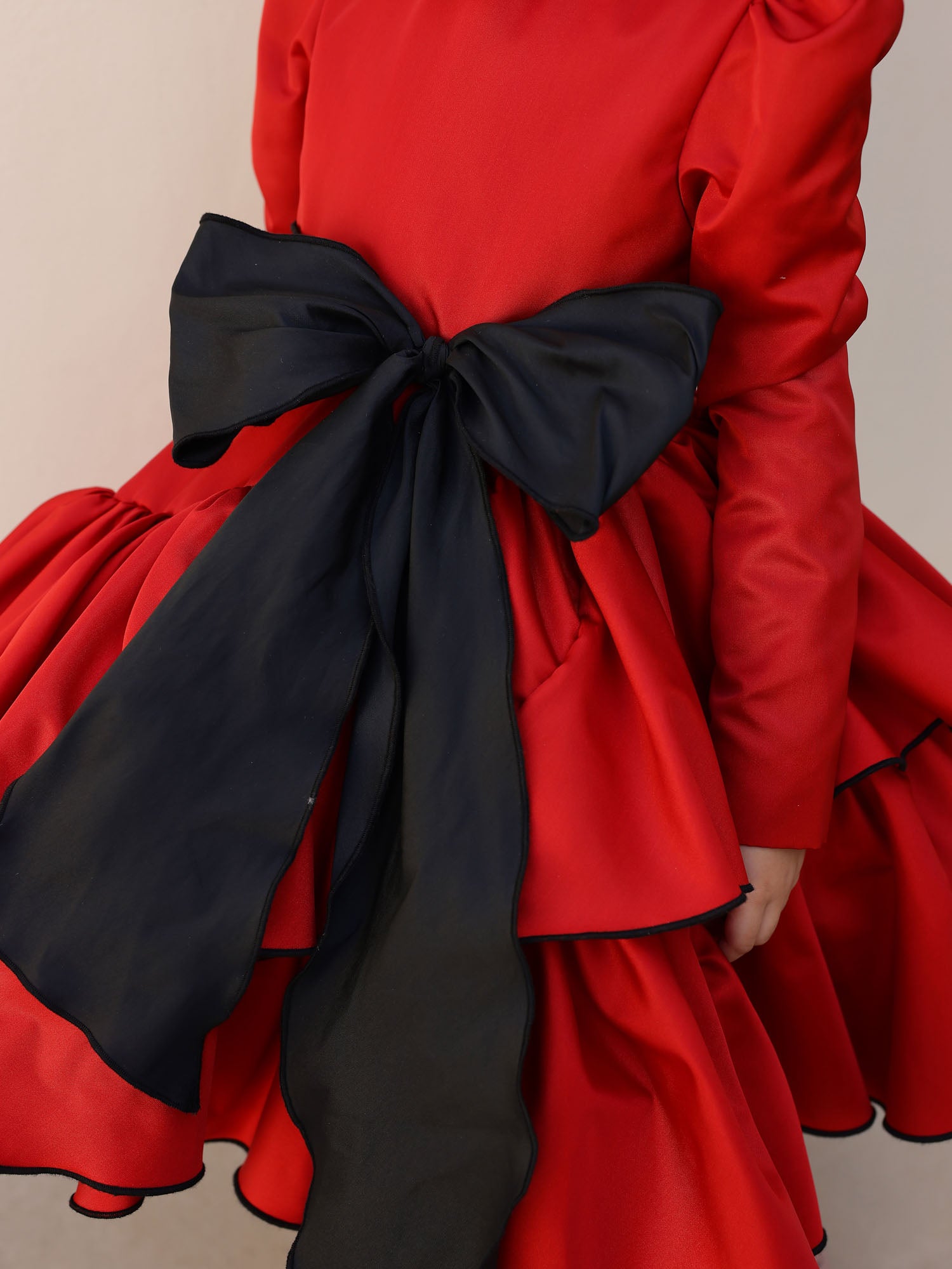 JANYAS CLOSET Scarlet Charm Tiered Ruffle Dress