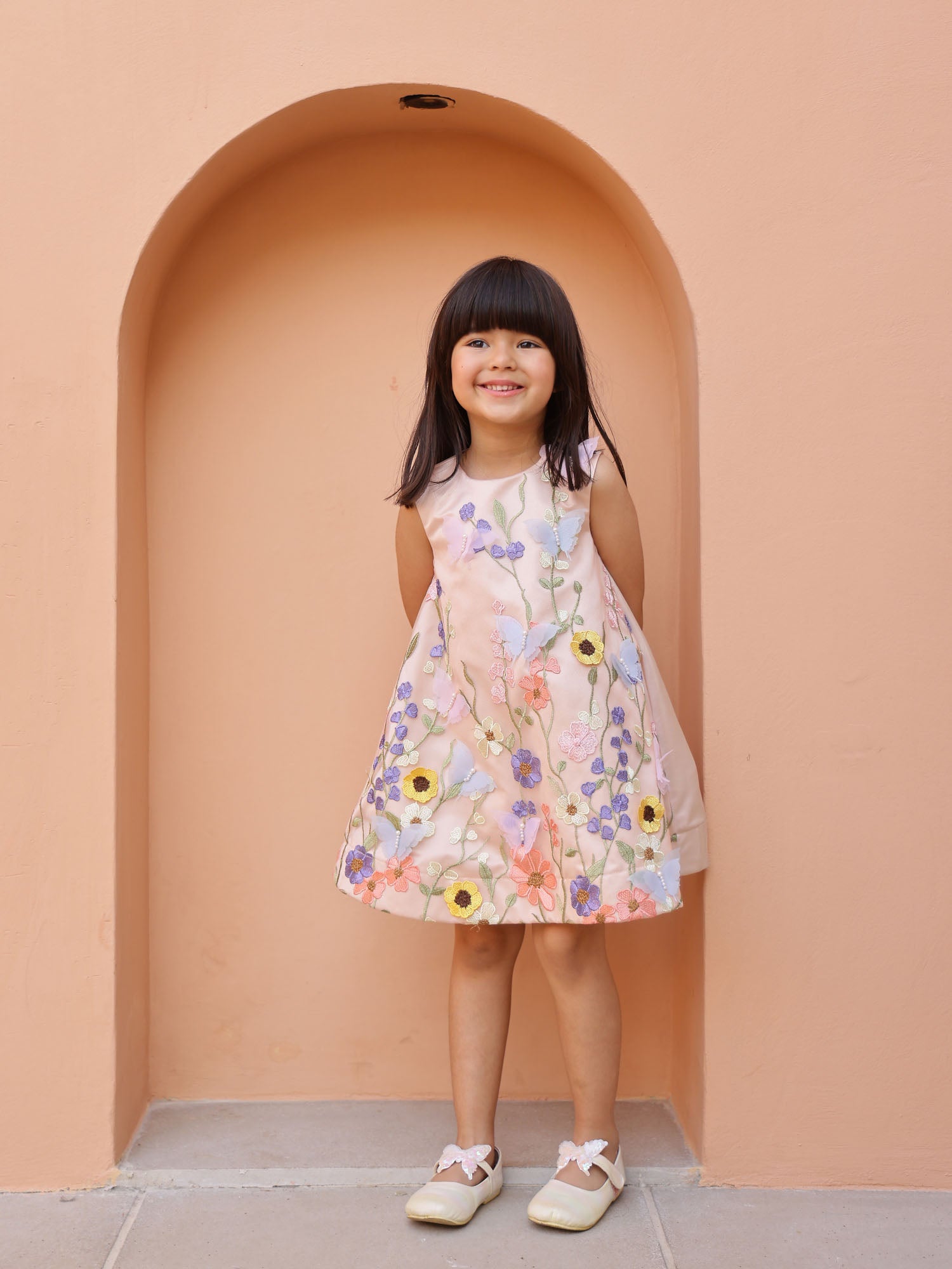 JANYAS CLOSET Blossom Peach Flower Girl Dress