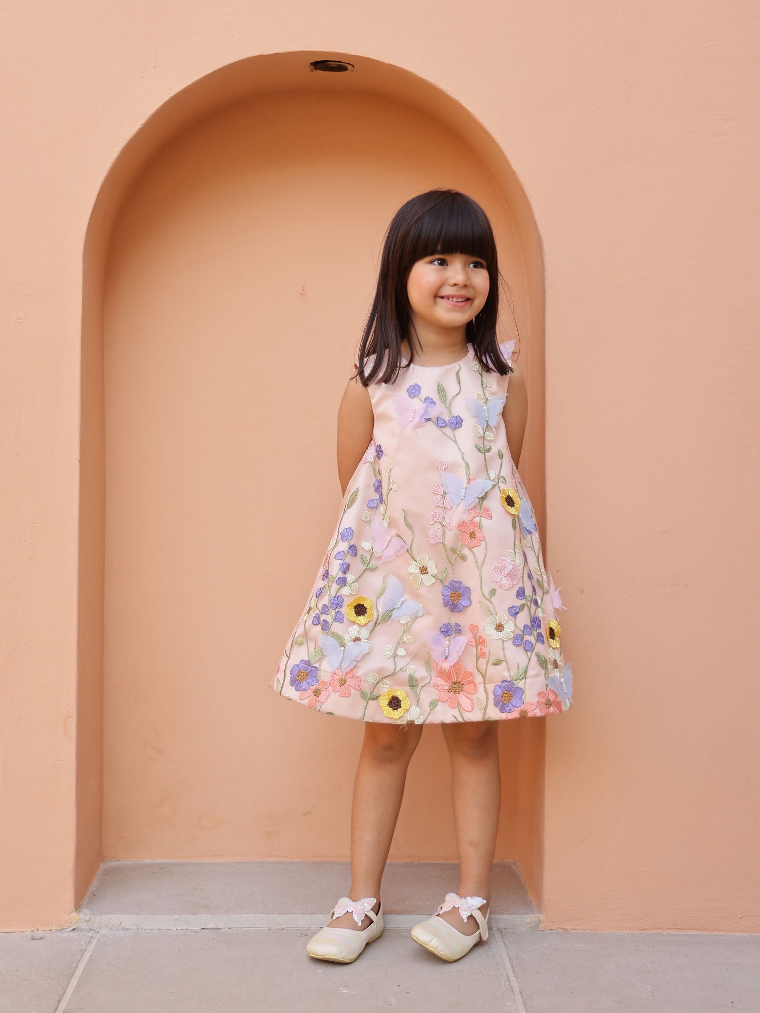 JANYAS CLOSET Blossom Peach Flower Girl Dress