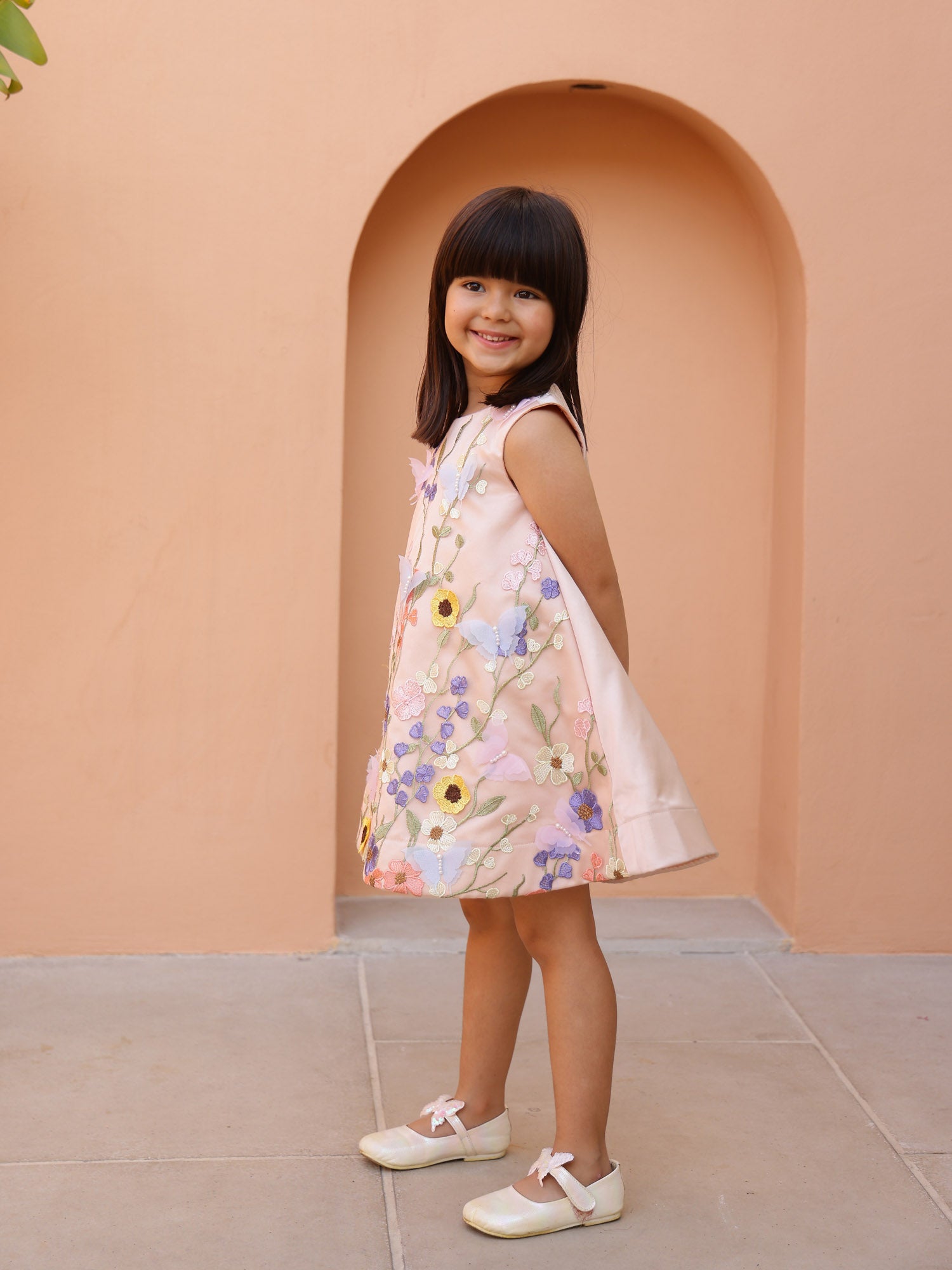 JANYAS CLOSET Blossom Peach Flower Girl Dress