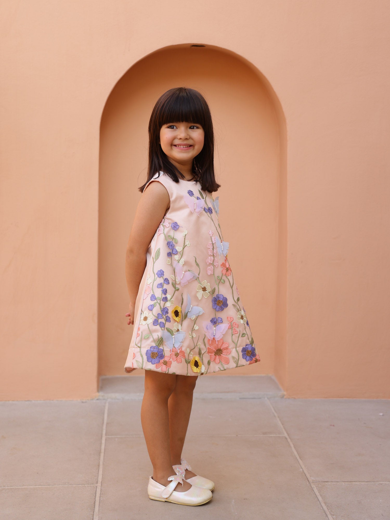 JANYAS CLOSET Blossom Peach Flower Girl Dress