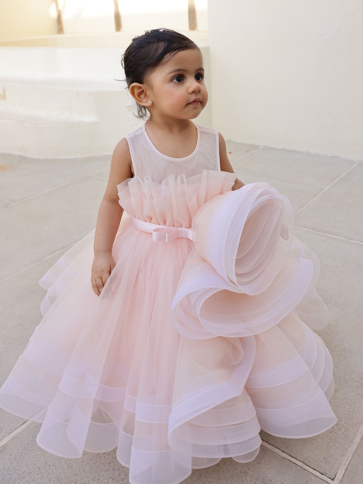 Sale Pink Princess Grace Around Draped Gown