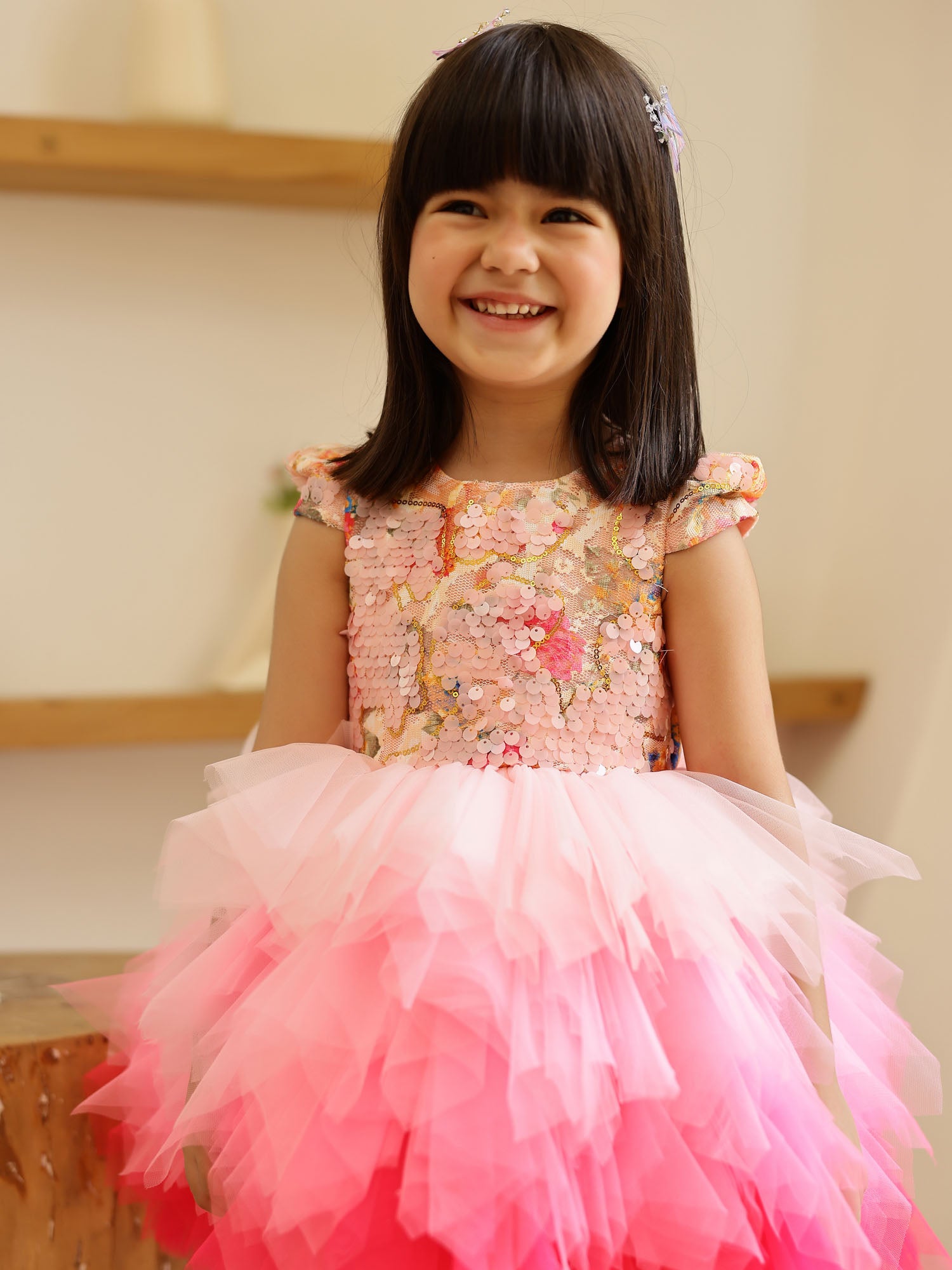 JANYAS CLOSET Pink Sequins Stormi Party Dress