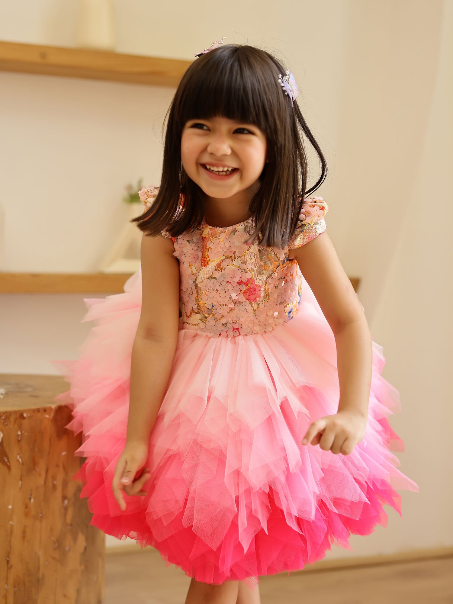 JANYAS CLOSET Pink Sequins Stormi Party Dress