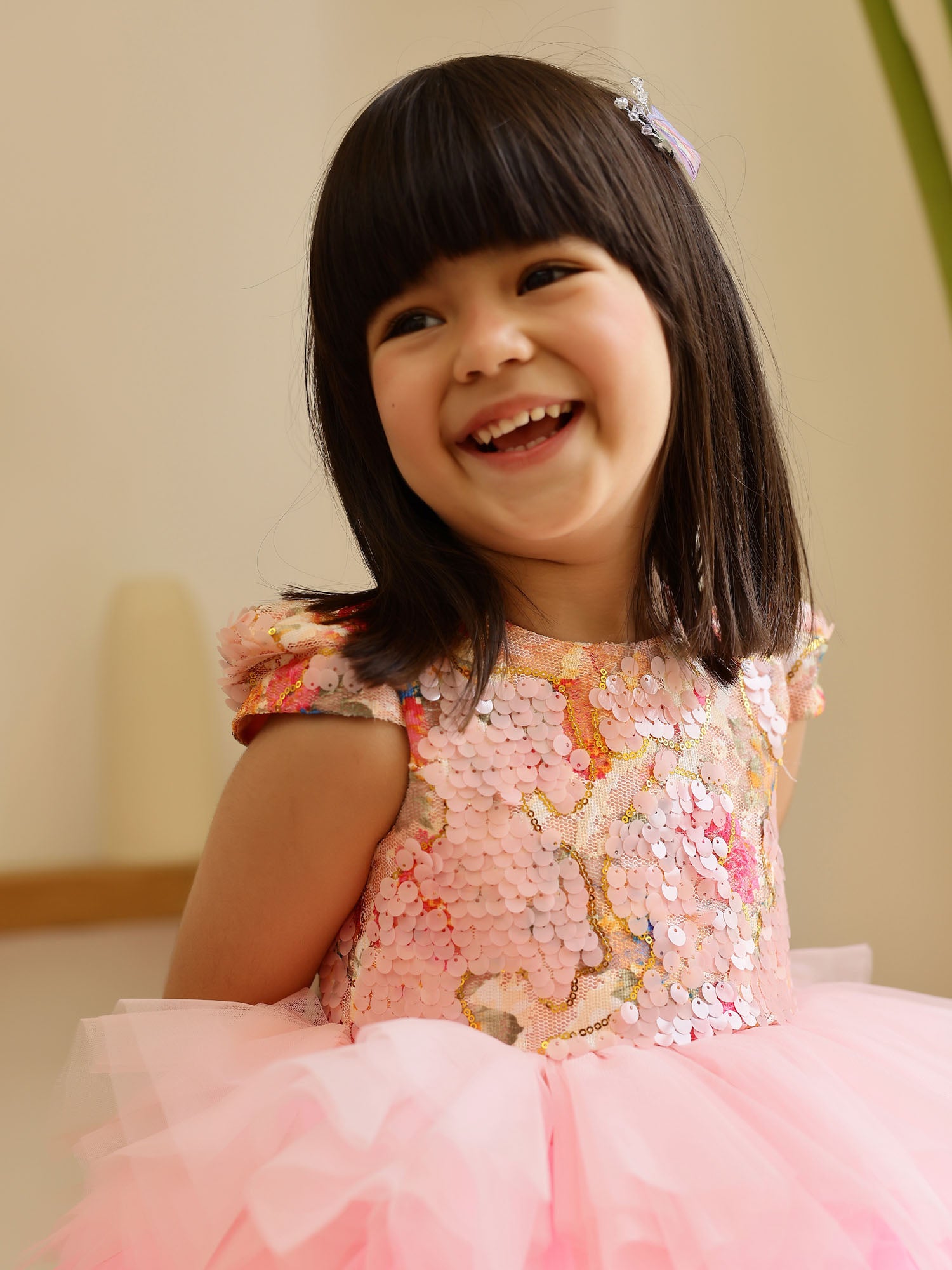 JANYAS CLOSET Pink Sequins Stormi Party Dress