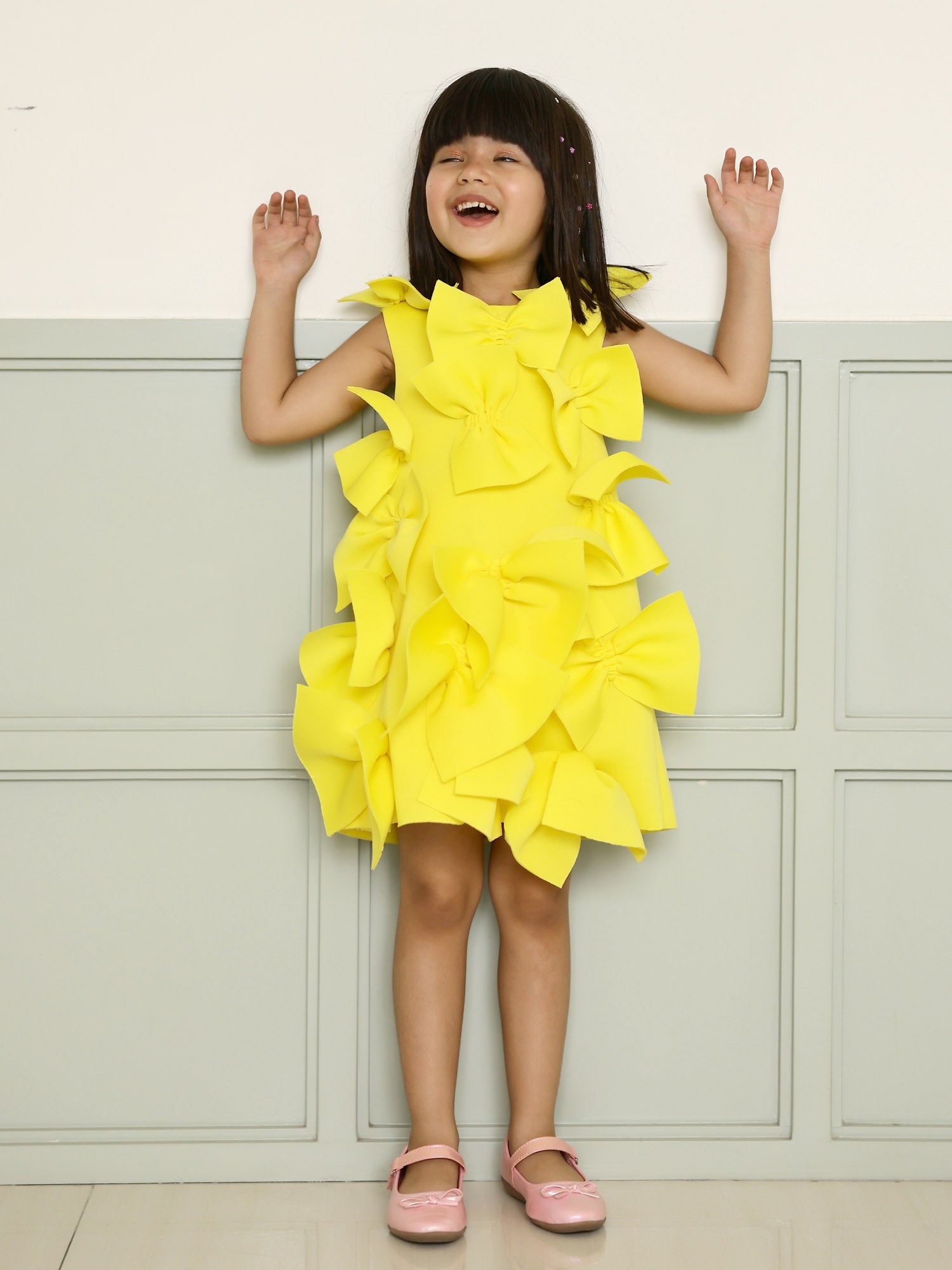 Janyas Closet: Belle Yellow Neoprene Bow Dress