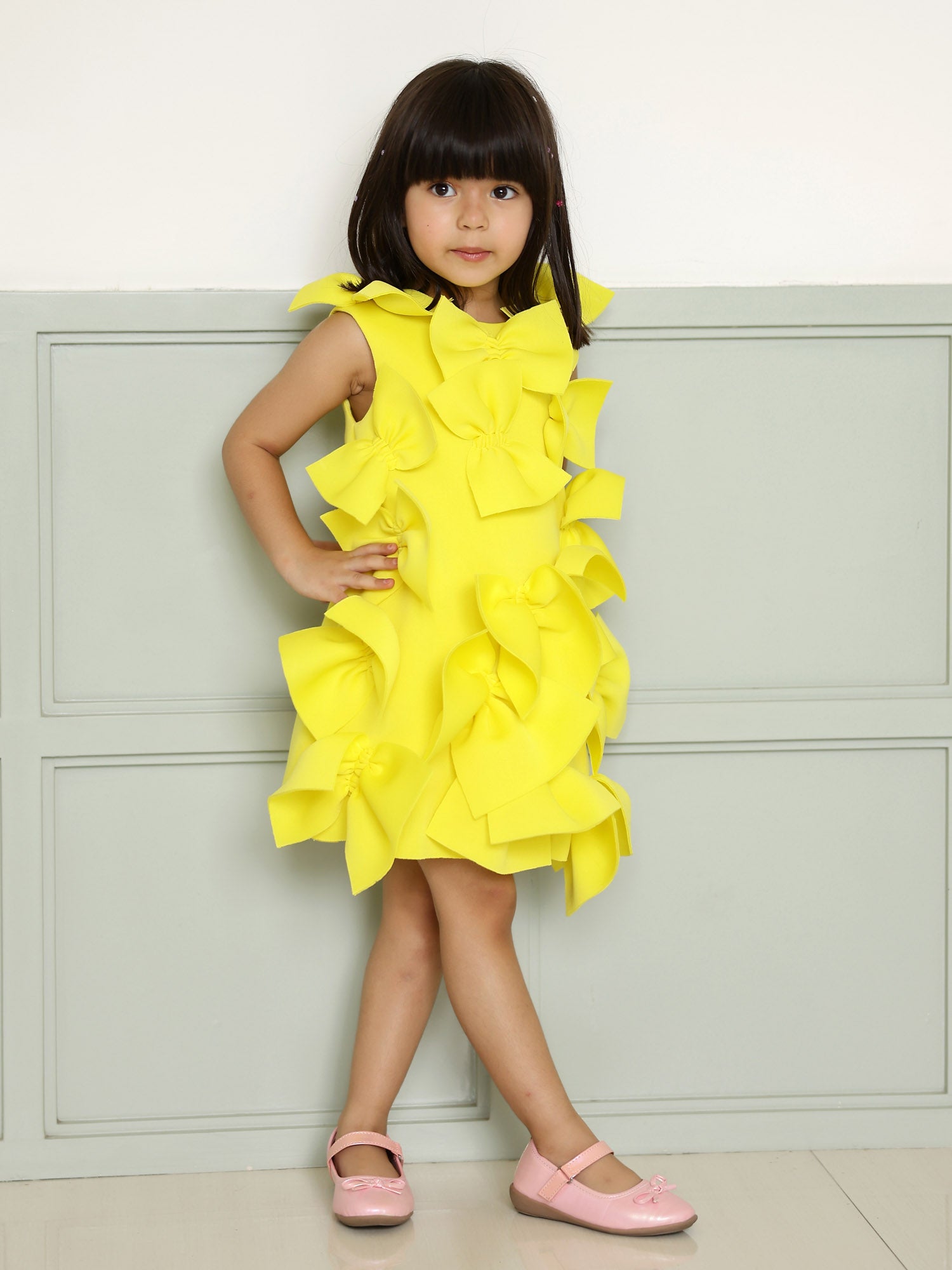 Janyas Closet: Belle Yellow Neoprene Bow Dress