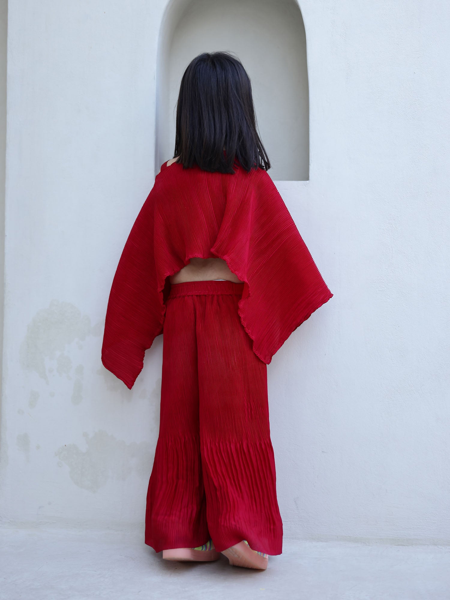 Sale Red Pleated Skirt Top