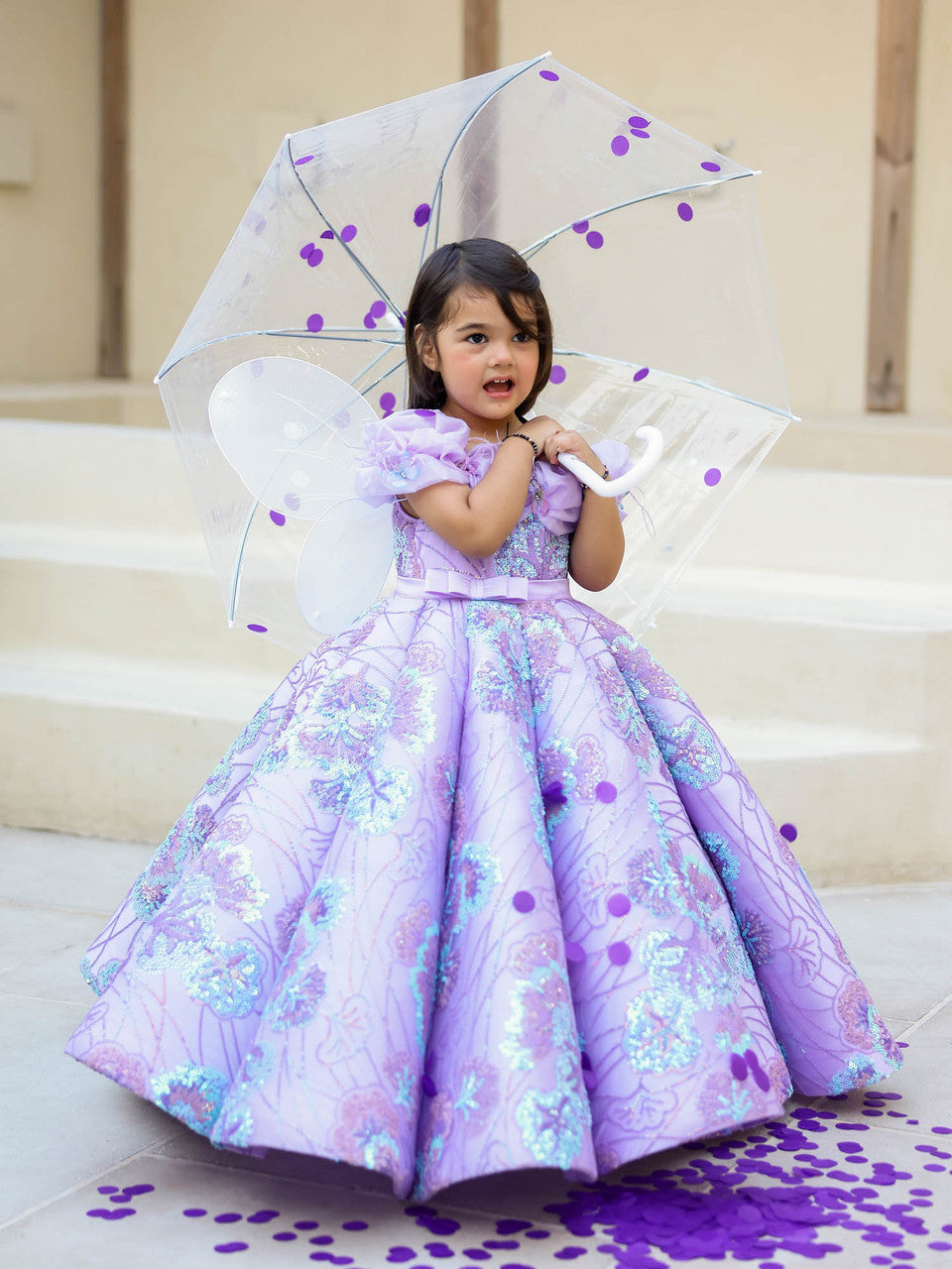 Sample JANYAS CLOSET Lavender Mermaid Detachable Princess Gown