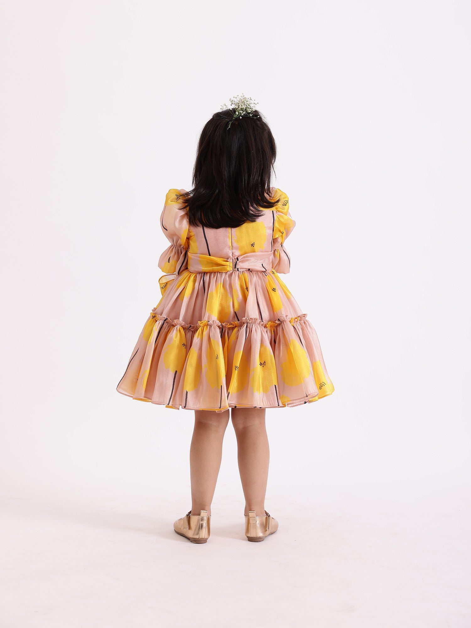 Sample JANYAS CLOSET Gretta Tie Up Bow Printed Party Dress