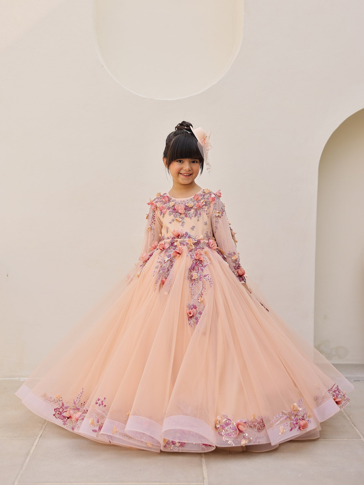 JANYAS CLOSET Seraphina Peach Couture Gown