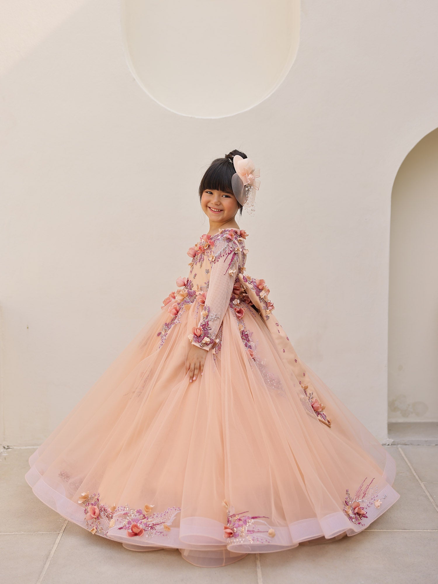 JANYAS CLOSET Seraphina Peach Couture Gown