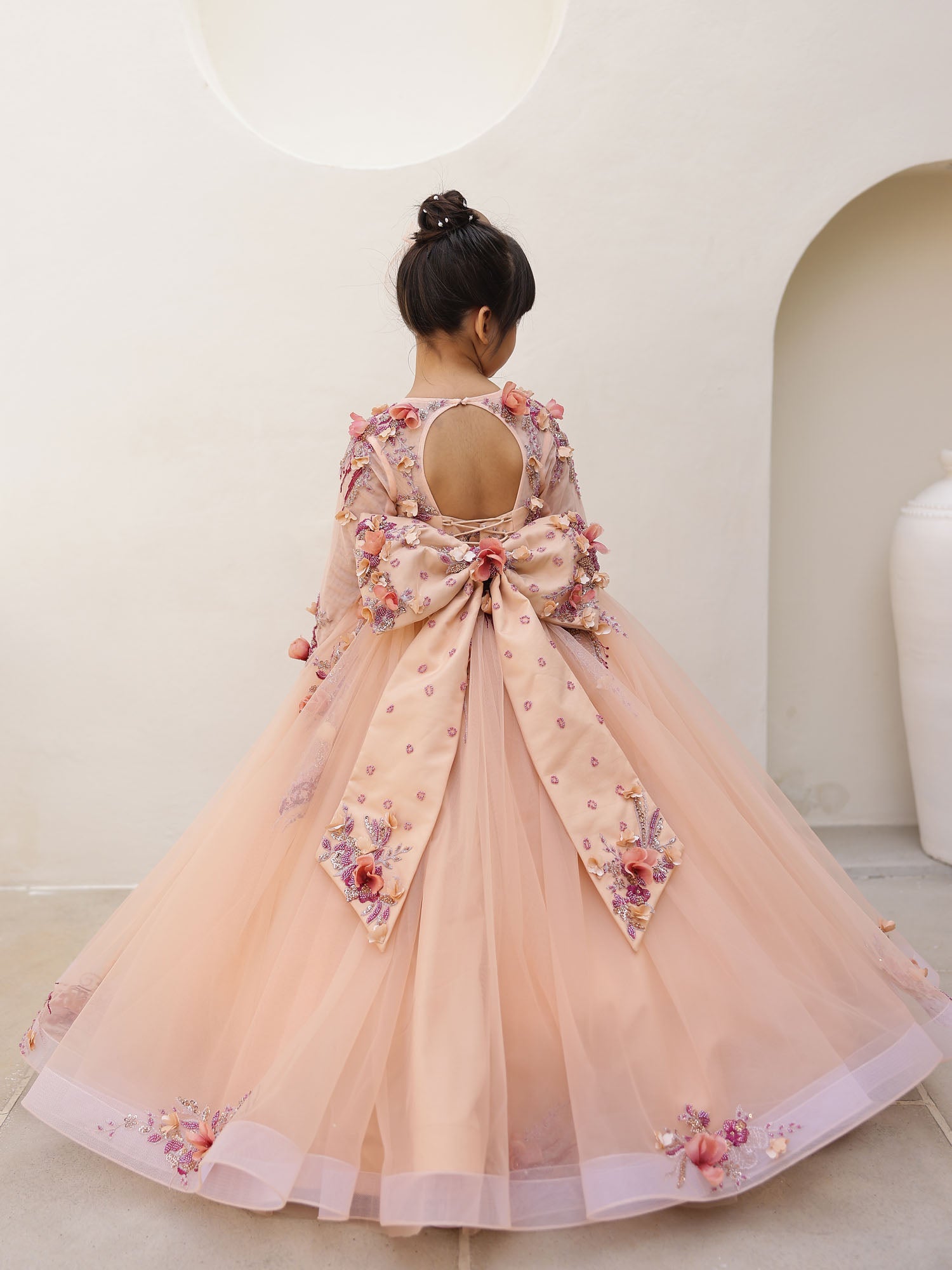 JANYAS CLOSET Seraphina Peach Couture Gown