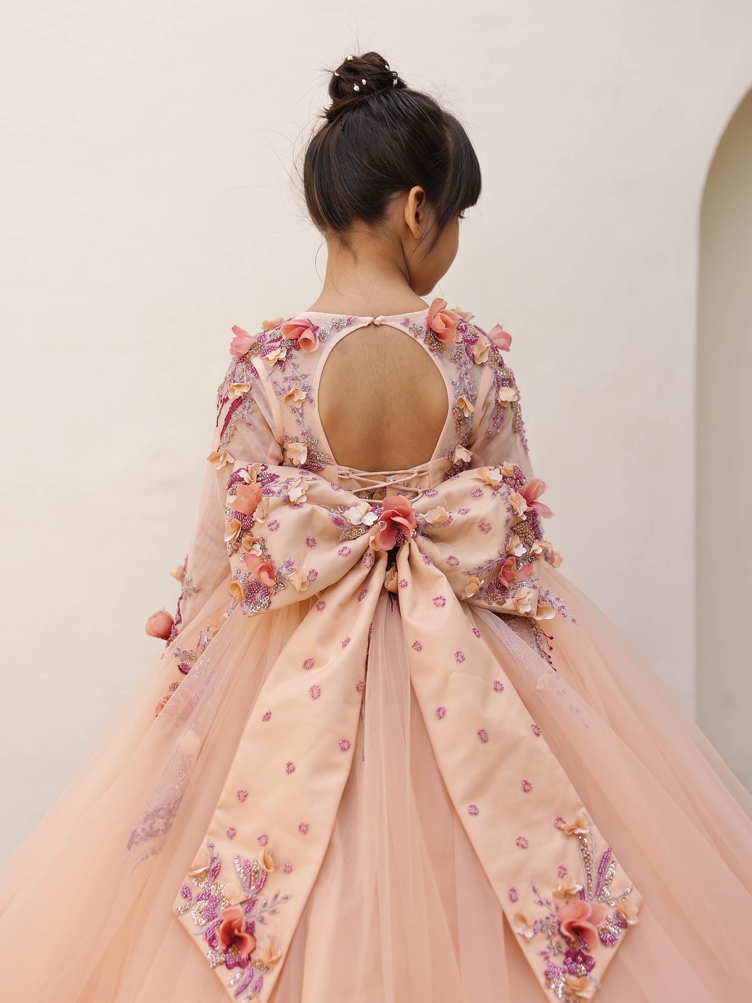 JANYAS CLOSET Seraphina Peach Couture Gown