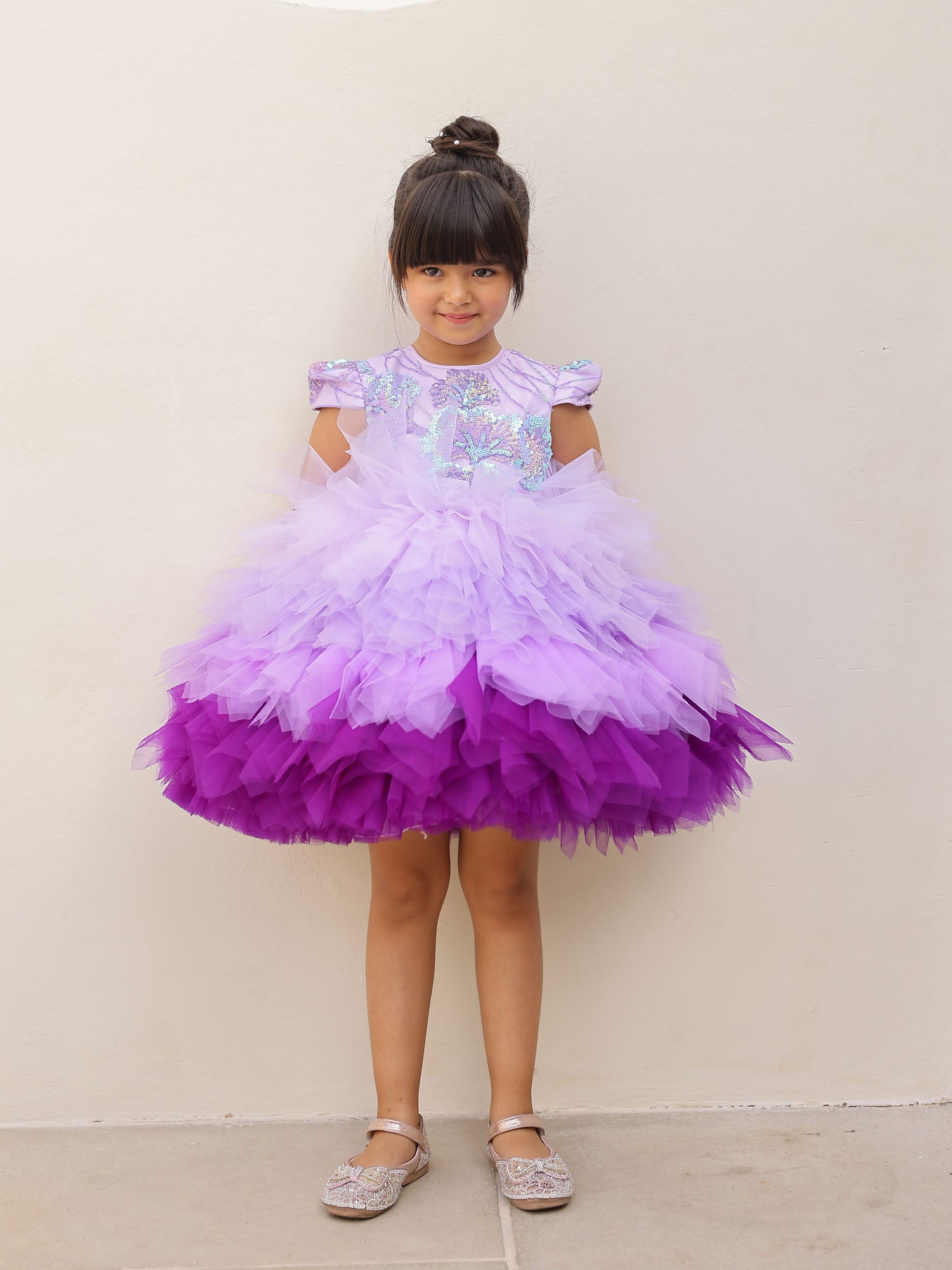 JANYAS CLOSET Lavender Sequins Stormi Party Dress