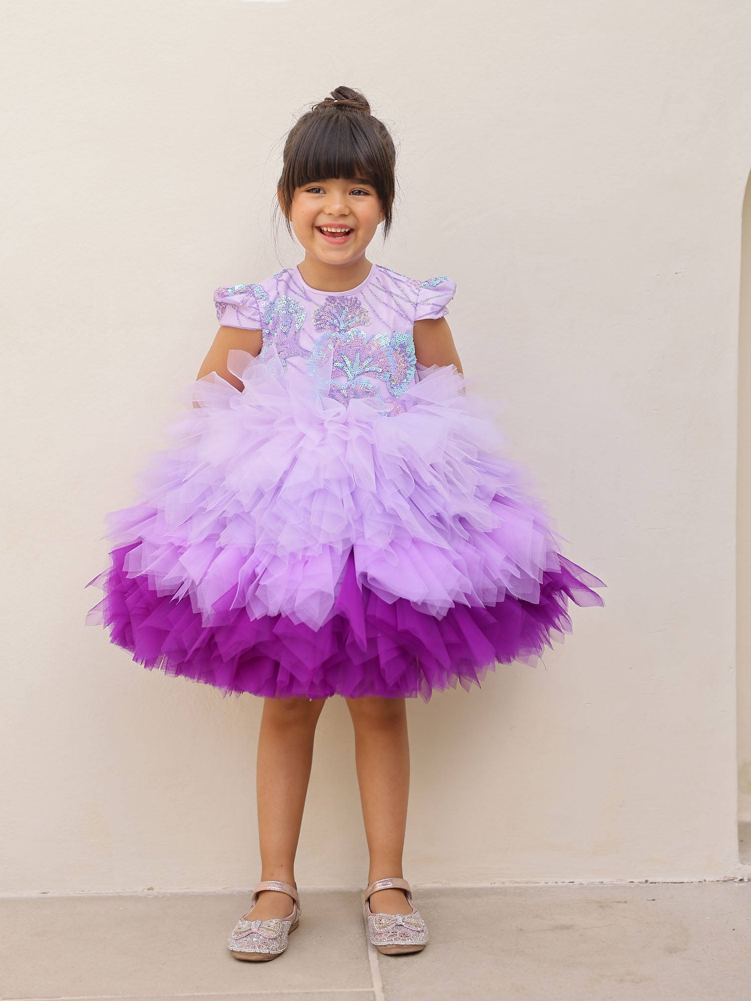 JANYAS CLOSET Lavender Sequins Stormi Party Dress