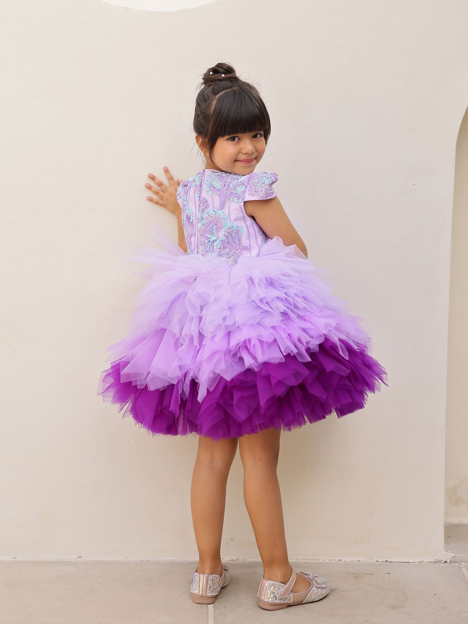 JANYAS CLOSET Lavender Sequins Stormi Party Dress