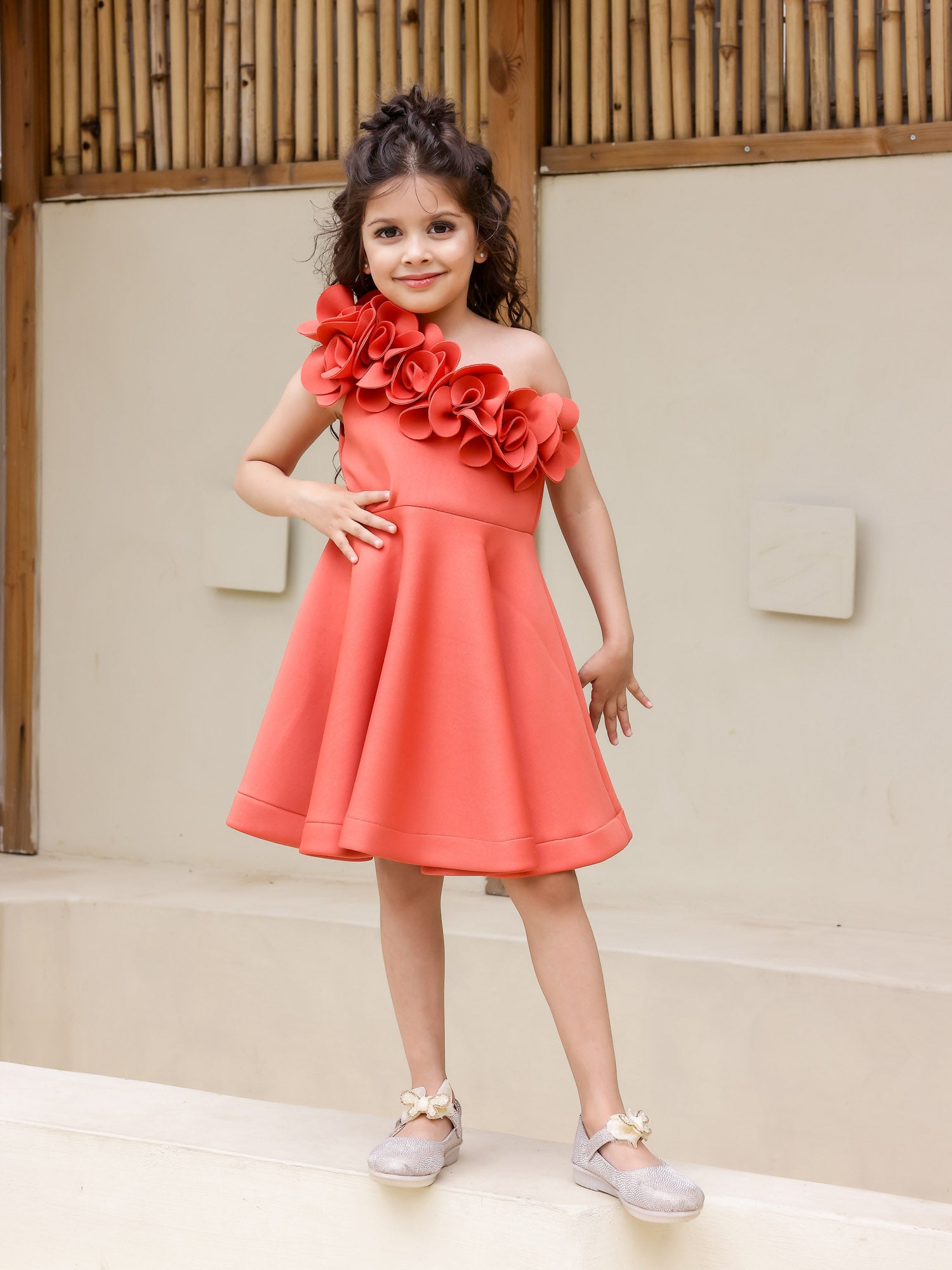 Sample JANYAS CLOSET Autumn Bloom Neoprene Party Dress