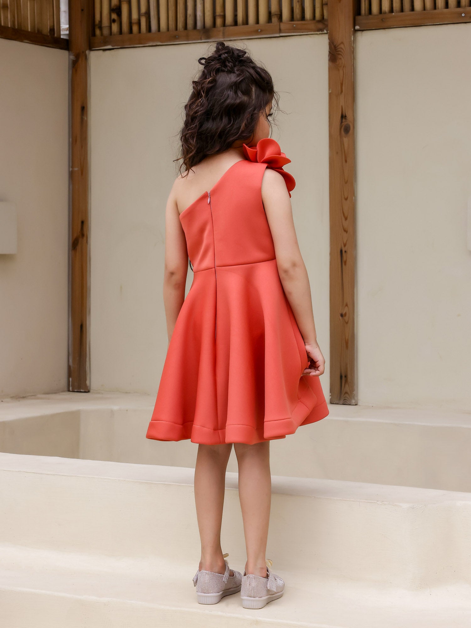 Sample JANYAS CLOSET Autumn Bloom Neoprene Party Dress