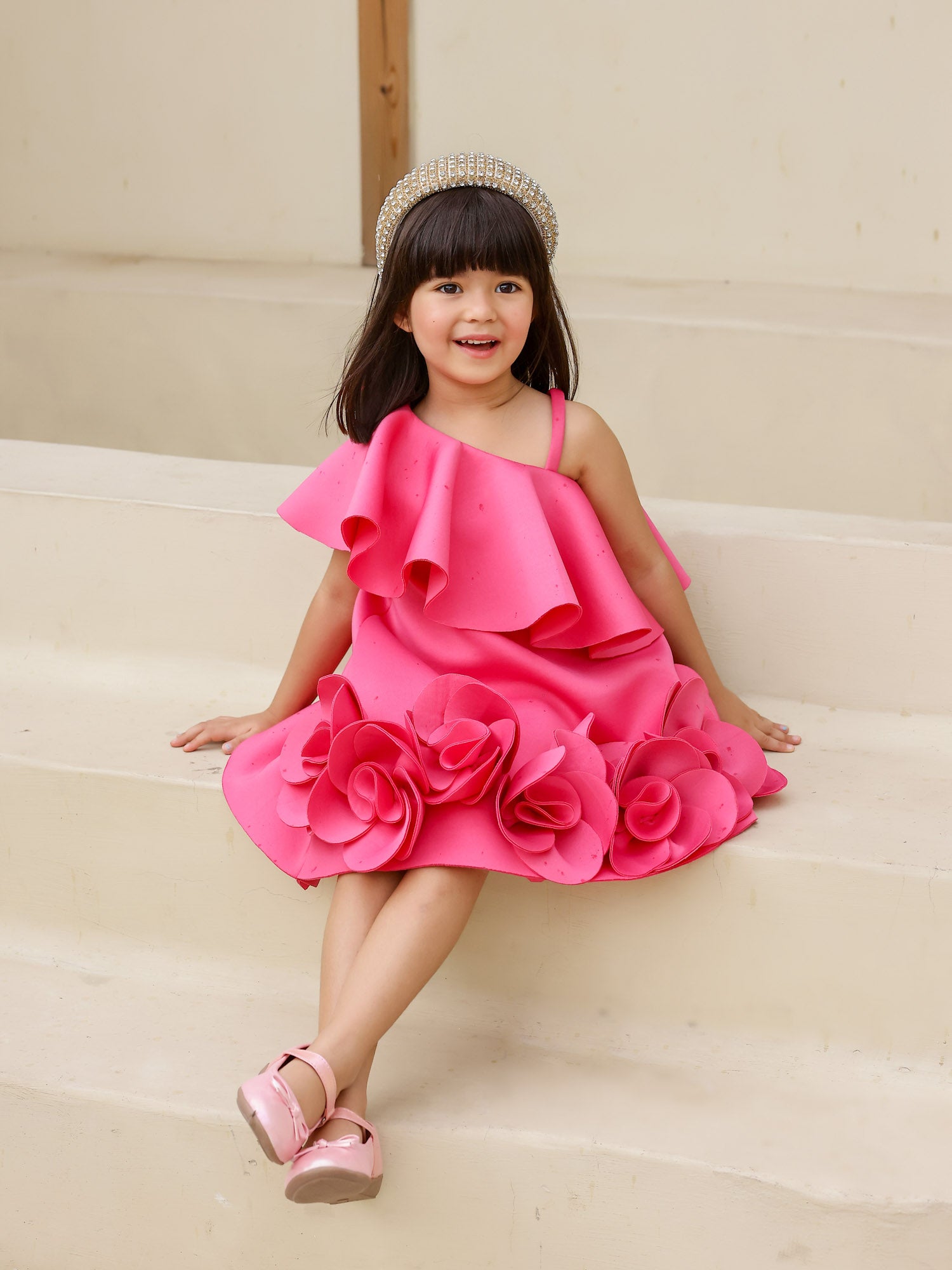 Sample JANYAS CLOSET Fuchsia Pink Fairy Neoprene Party Dress