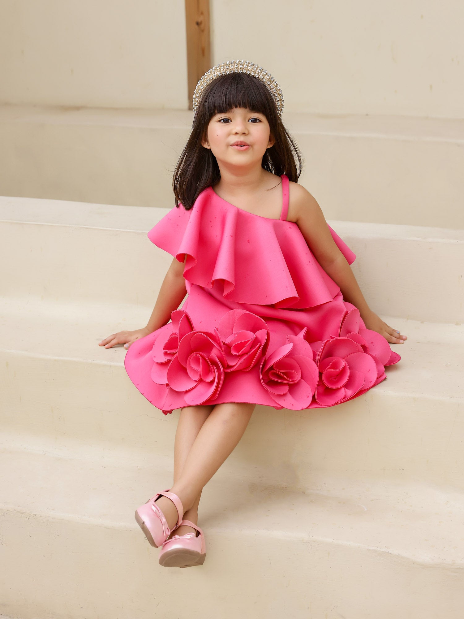 Sample JANYAS CLOSET Fuchsia Pink Fairy Neoprene Party Dress