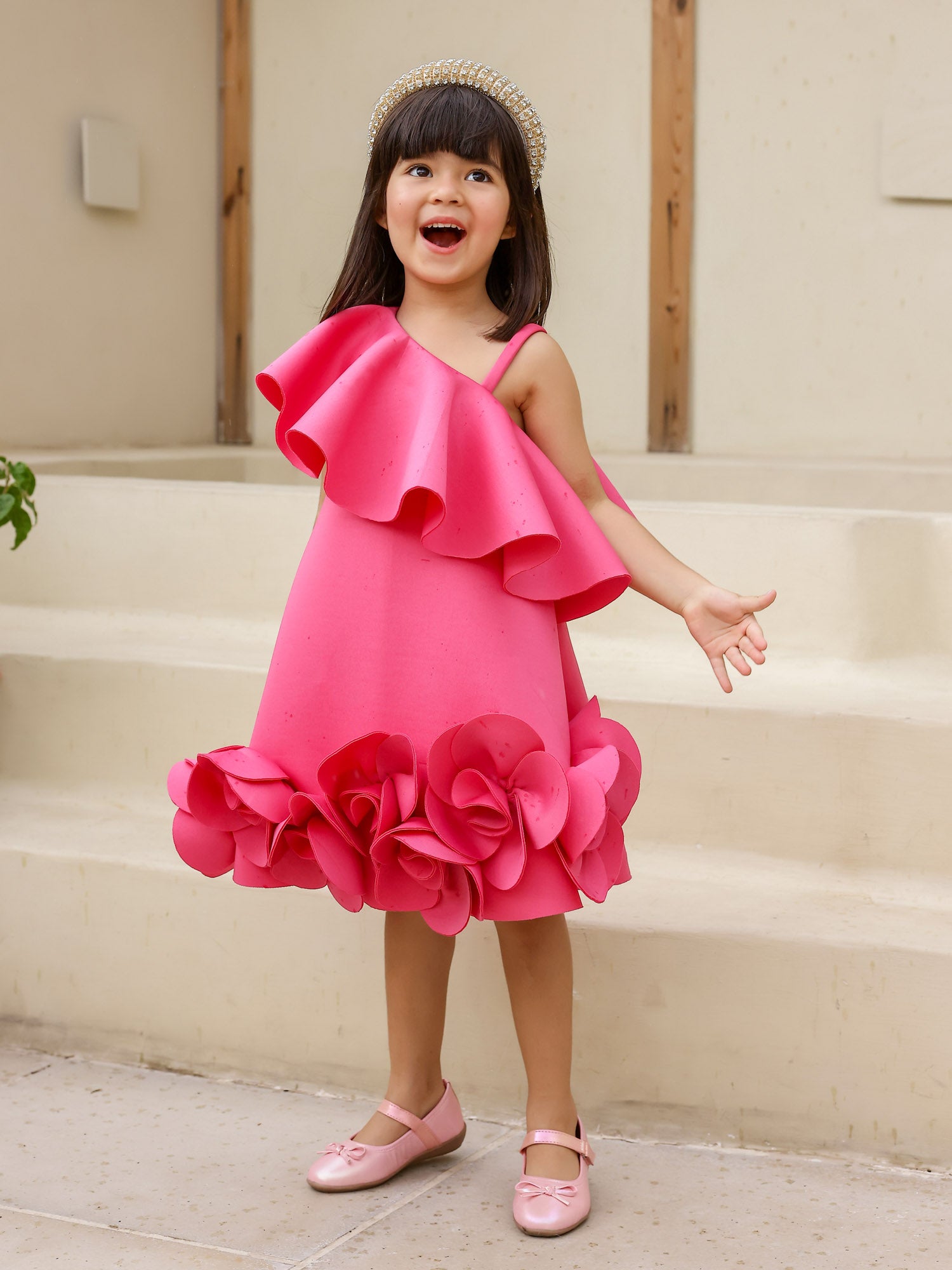 Sample JANYAS CLOSET Fuchsia Pink Fairy Neoprene Party Dress