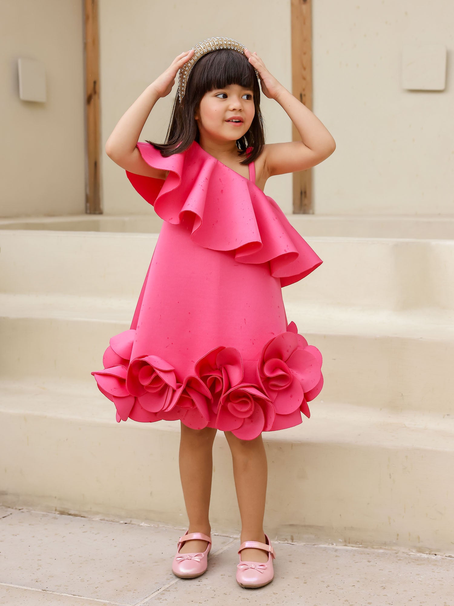 Sample JANYAS CLOSET Fuchsia Pink Fairy Neoprene Party Dress