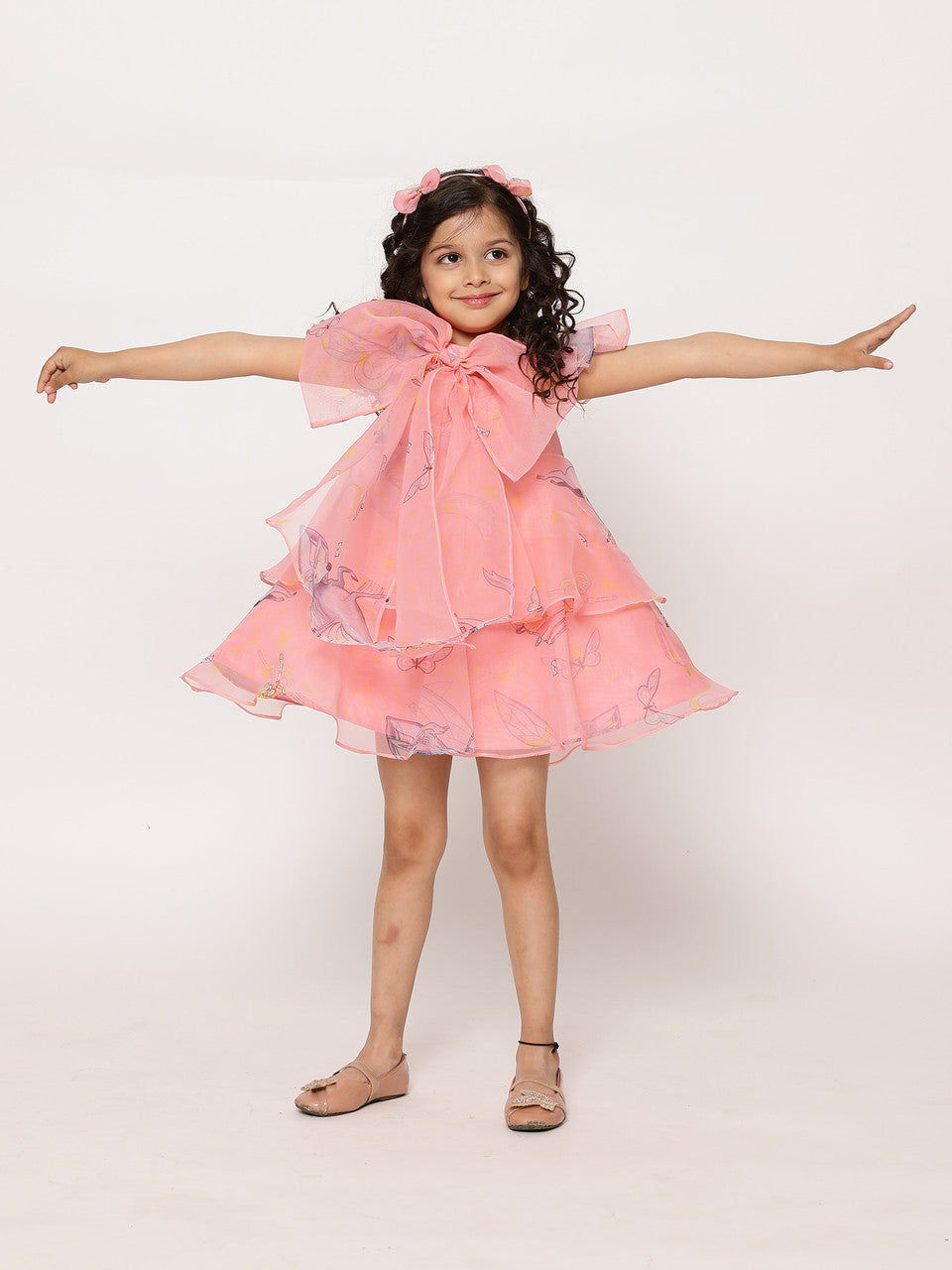Sample JANYAS CLOSET Mauve Pink Unicorn Angela Bow Dress