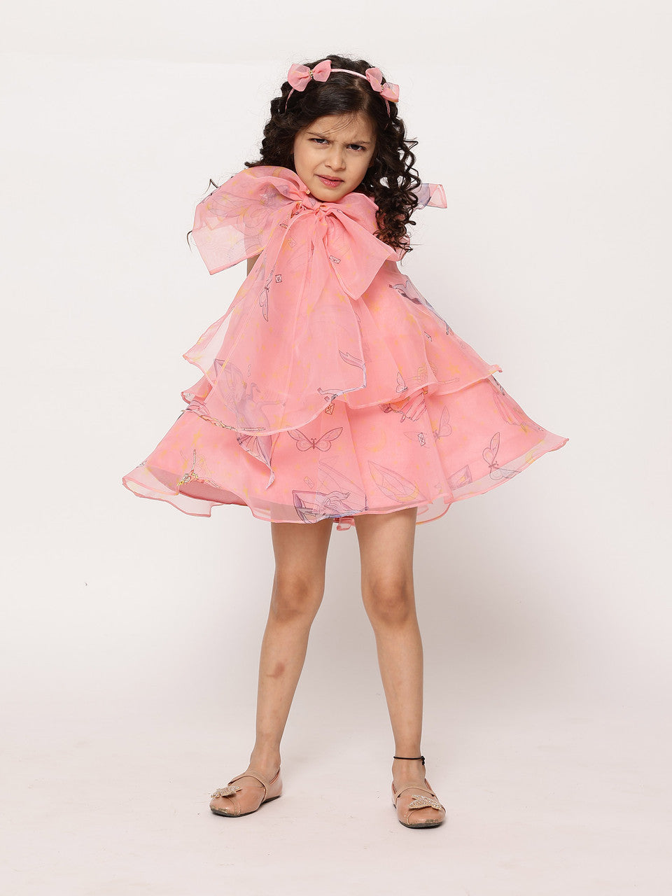Sample JANYAS CLOSET Mauve Pink Unicorn Angela Bow Dress