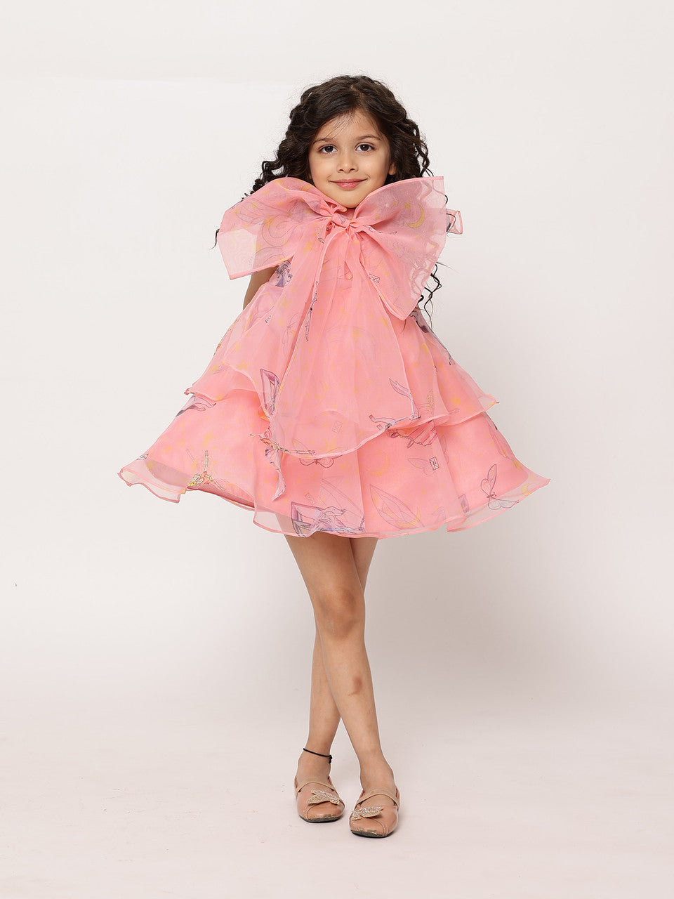 Sample JANYAS CLOSET Mauve Pink Unicorn Angela Bow Dress