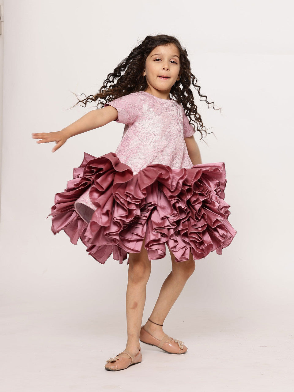 Sample JANYAS CLOSET Mauve Majestic Tulle Dream Dress With Hair Pin*