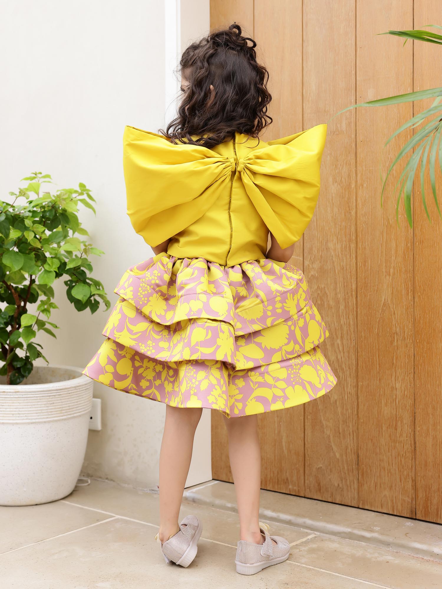 JANYAS CLOSET Yellow Petal Skirt Top